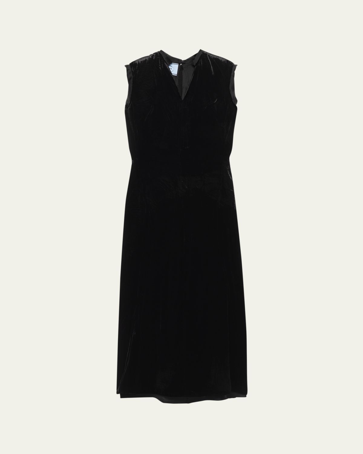 Prada Velvet Bow-Back Sleeveless Midi Dress | Thumbnail 5