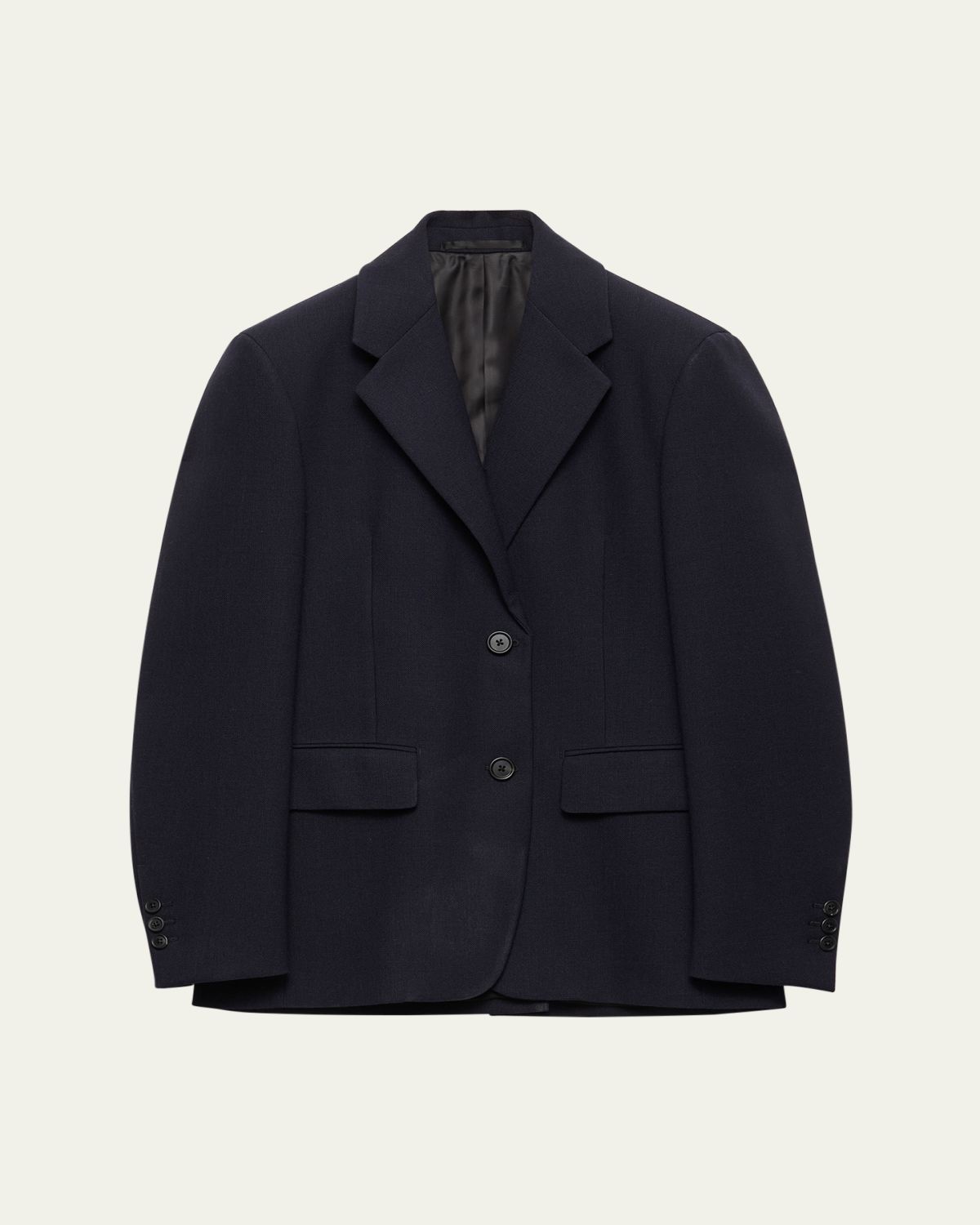 Prada Single-Breasted Rush Stitch Wool Blazer | Thumbnail 4 Prada Single-Breasted Rush Stitch Wool Blazer | Thumbnail 4