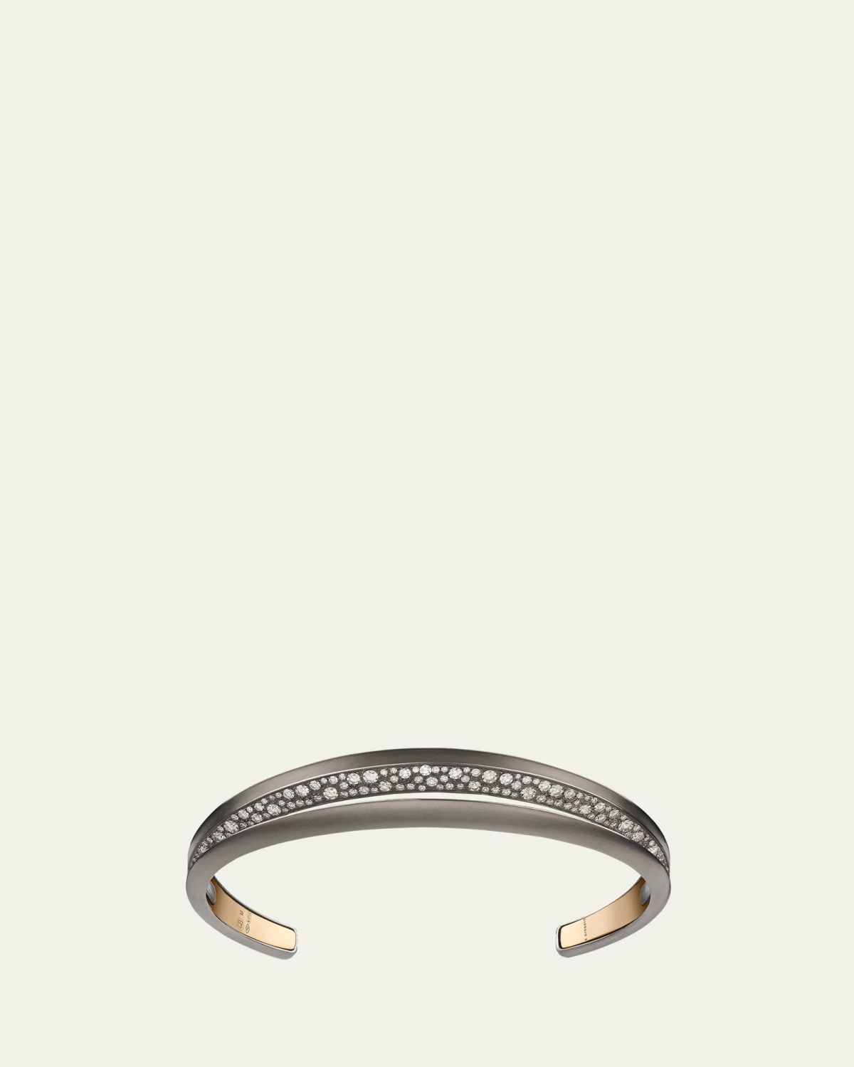 GIORGIO B Palmetta Titanium and 18K Rose Gold Diamond Cuff Bracelet