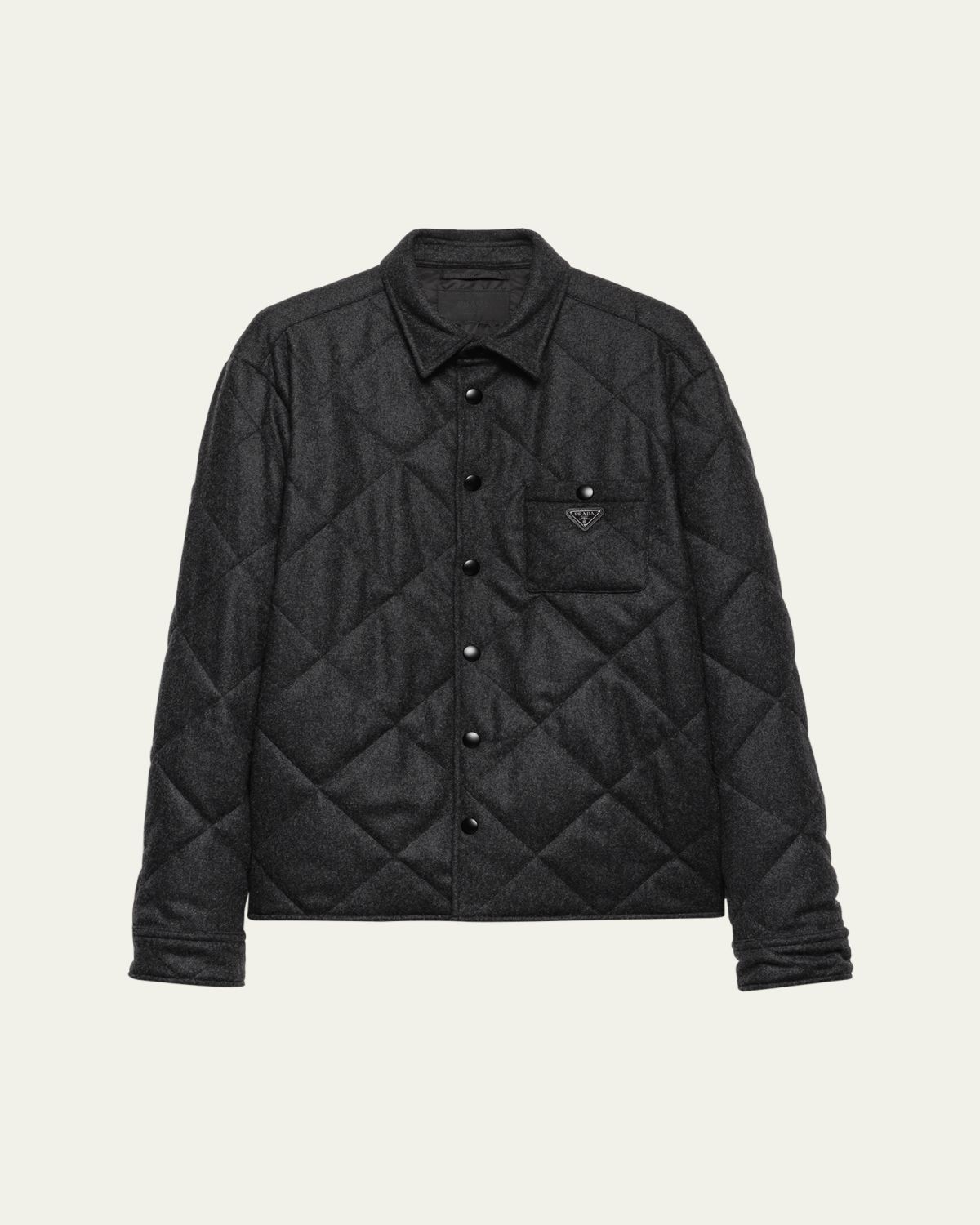 Prada Men's Quilted Cashmere Snap-Front Overshirt