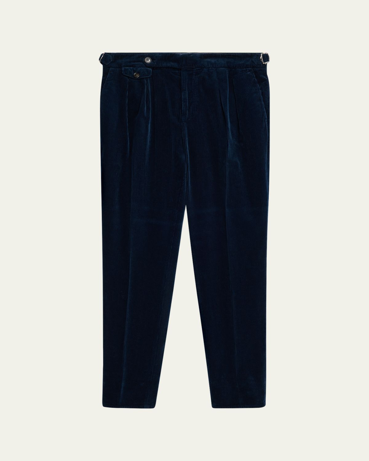 Brunello Cucinelli Men's Cotton Corduroy Waist-Tab Pleated Pants
