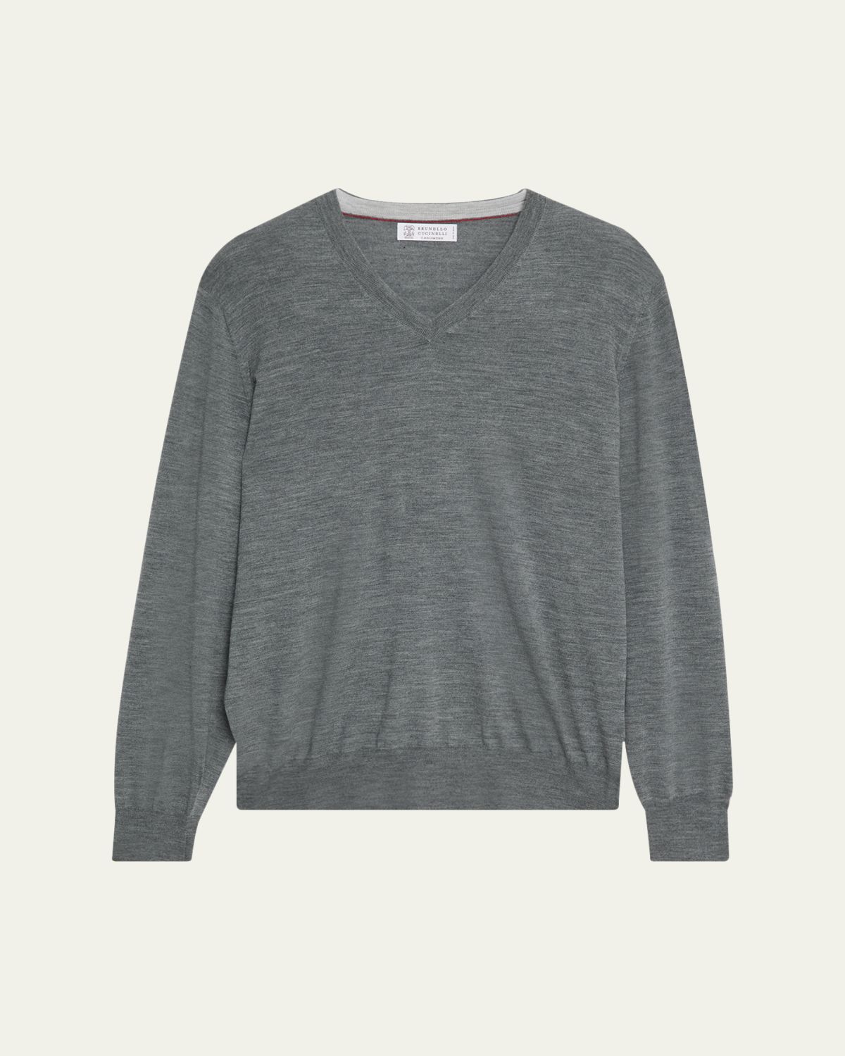 Brunello Cucinelli Men's Fine Gauge Wool and Cashmere V-Neck Sweater