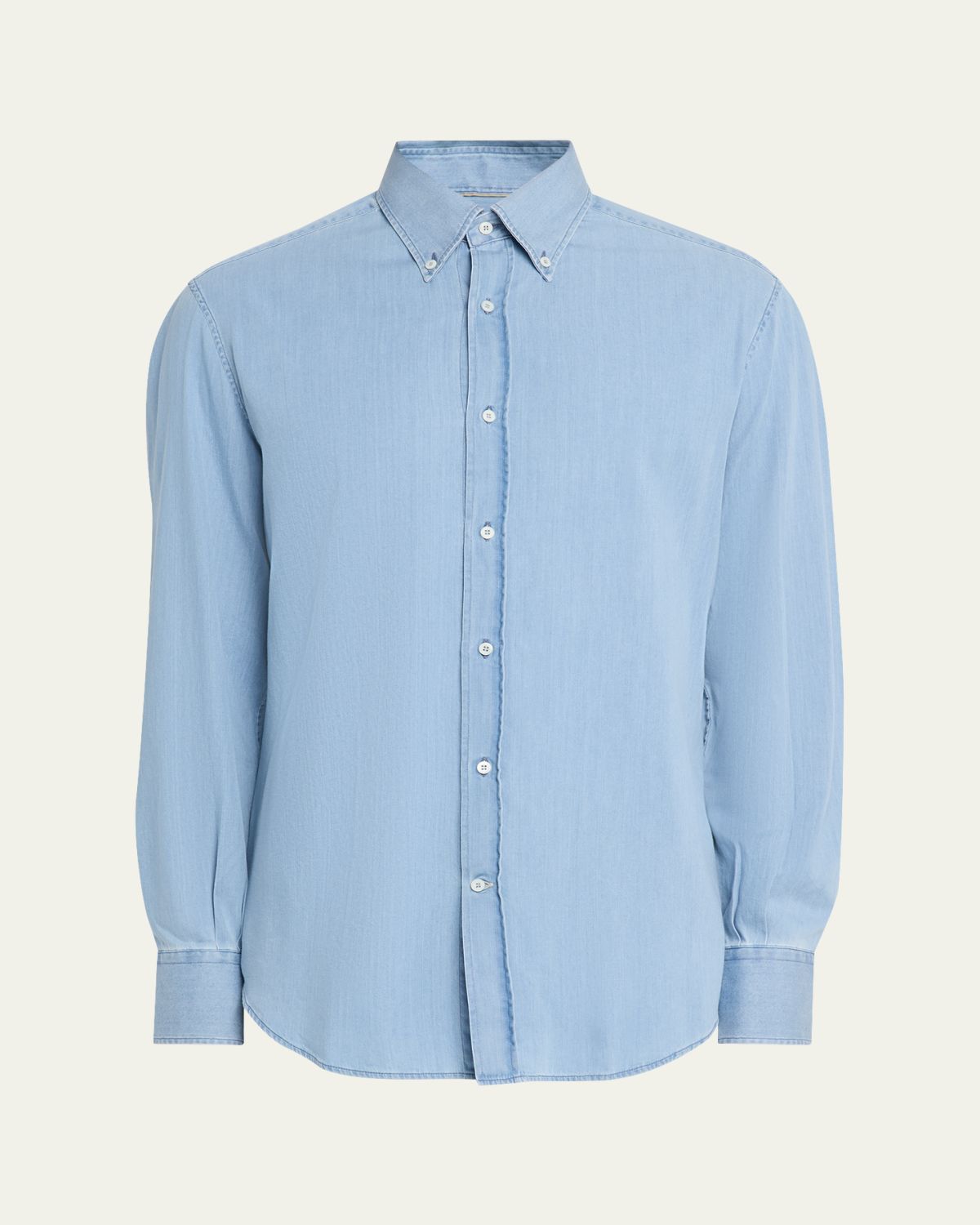 Brunello Cucinelli Men's Cotton Denim Button-Down Shirt