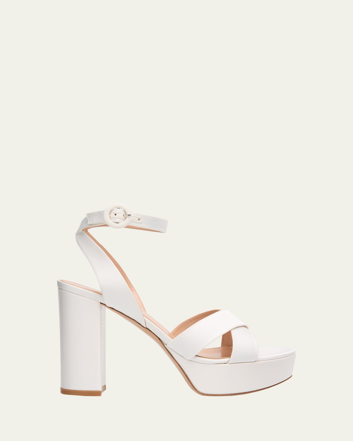 Gianvito Rossi Sabrina Satin Crisscross Ankle-Strap Platform Sandals