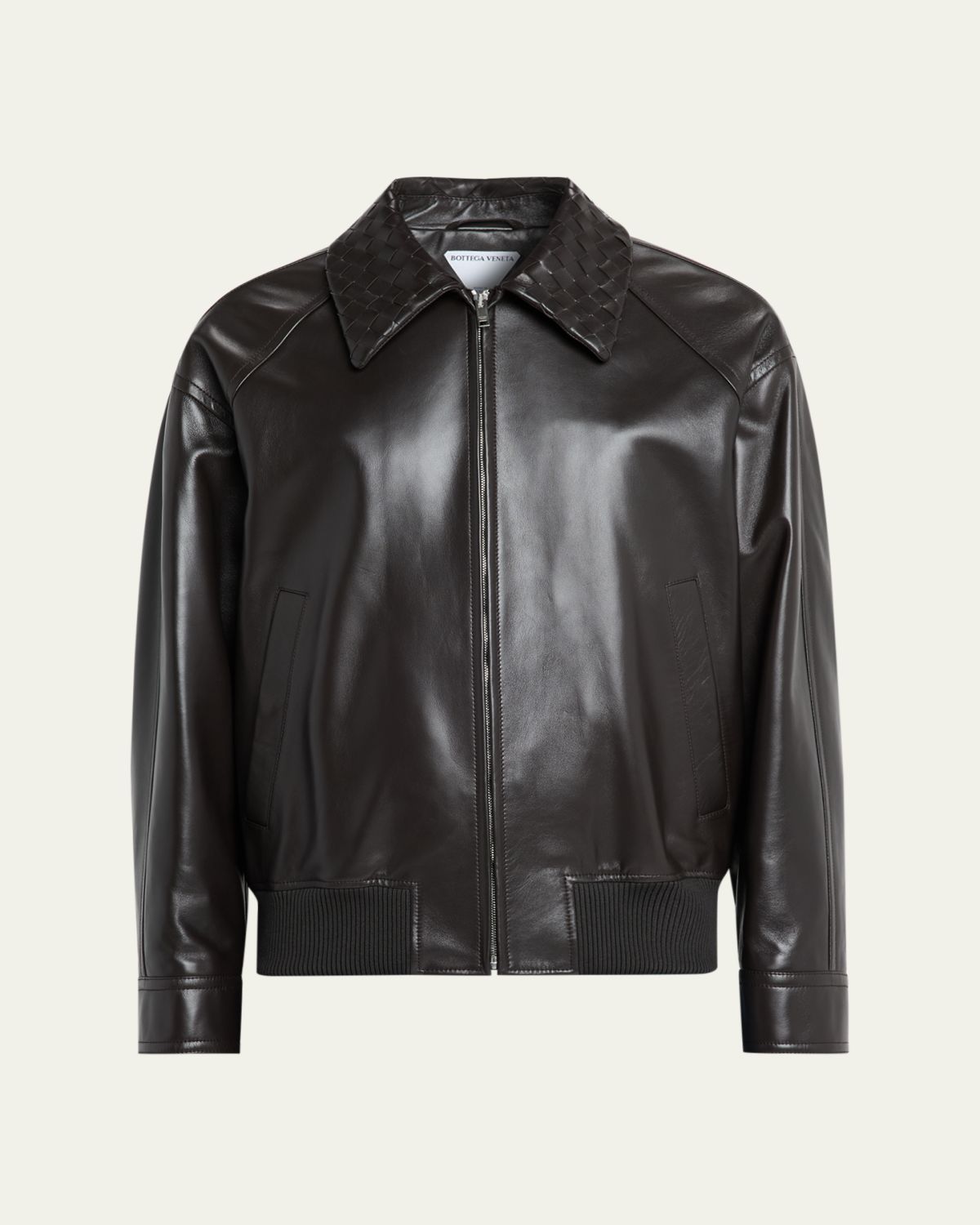 Bottega Veneta Men's Dark Brown Nappa Leather Blouson Jacket