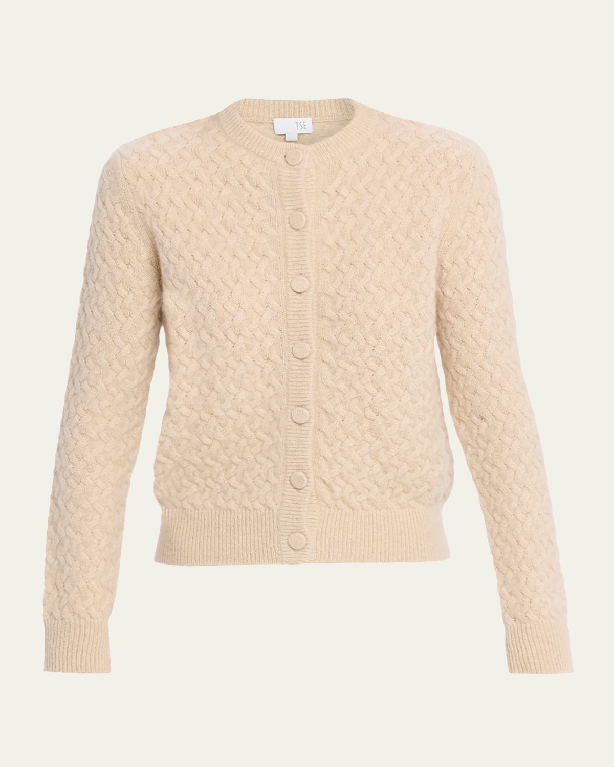 TSE Cashmere Boucle Cashmere Cable-Knit Cardigan