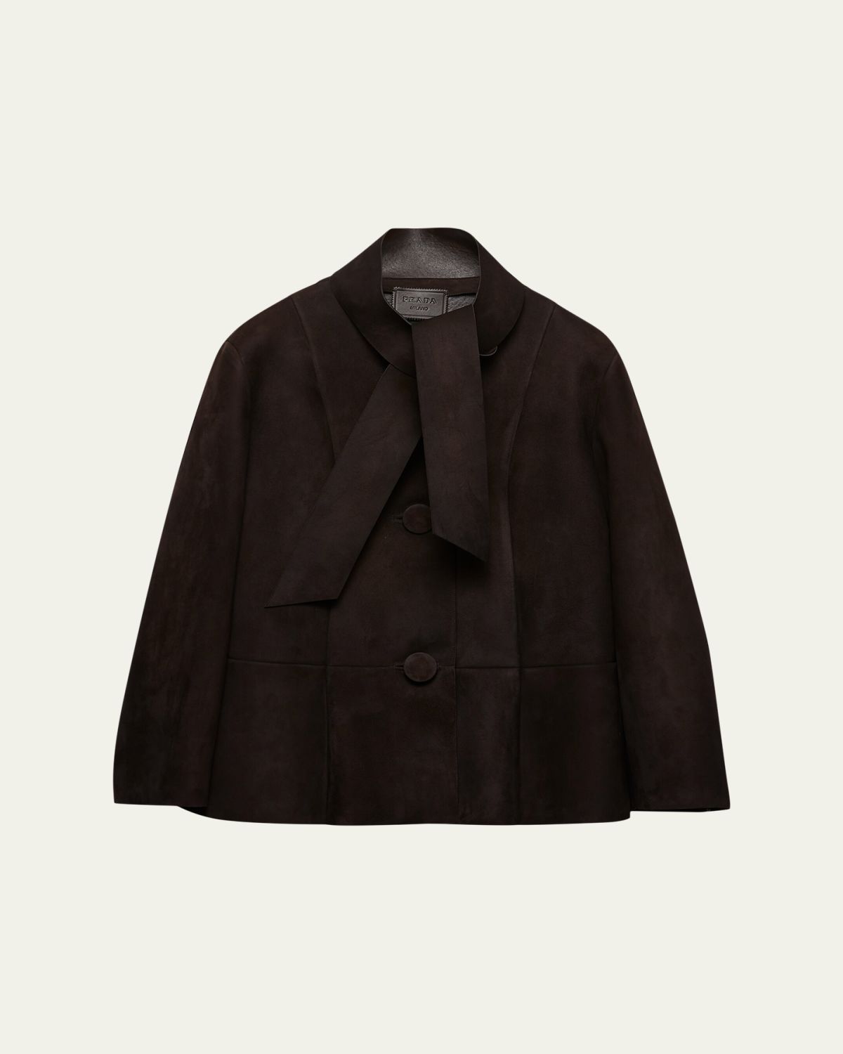 Prada Suede Single-Breasted Coat With Scarf | Thumbnail 9 Prada Suede Single-Breasted Coat With Scarf | Thumbnail 9