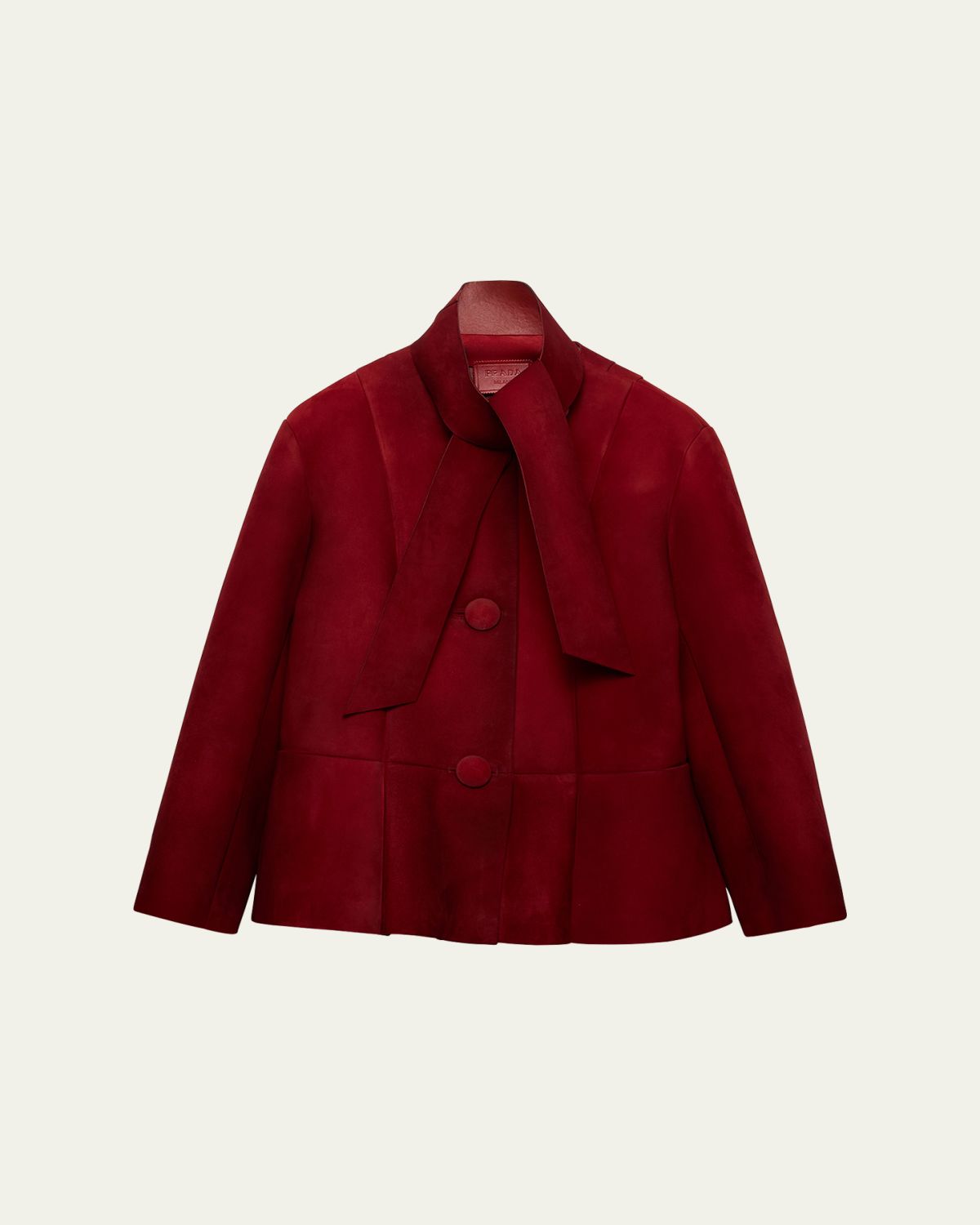 Prada Suede Single-Breasted Coat With Scarf | Thumbnail 6