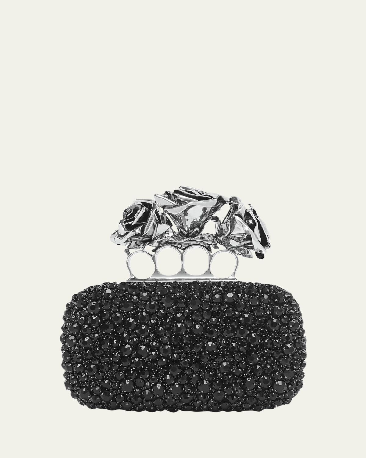 McQueen Rose Sculptural Crystal-Encrusted Clutch Bag