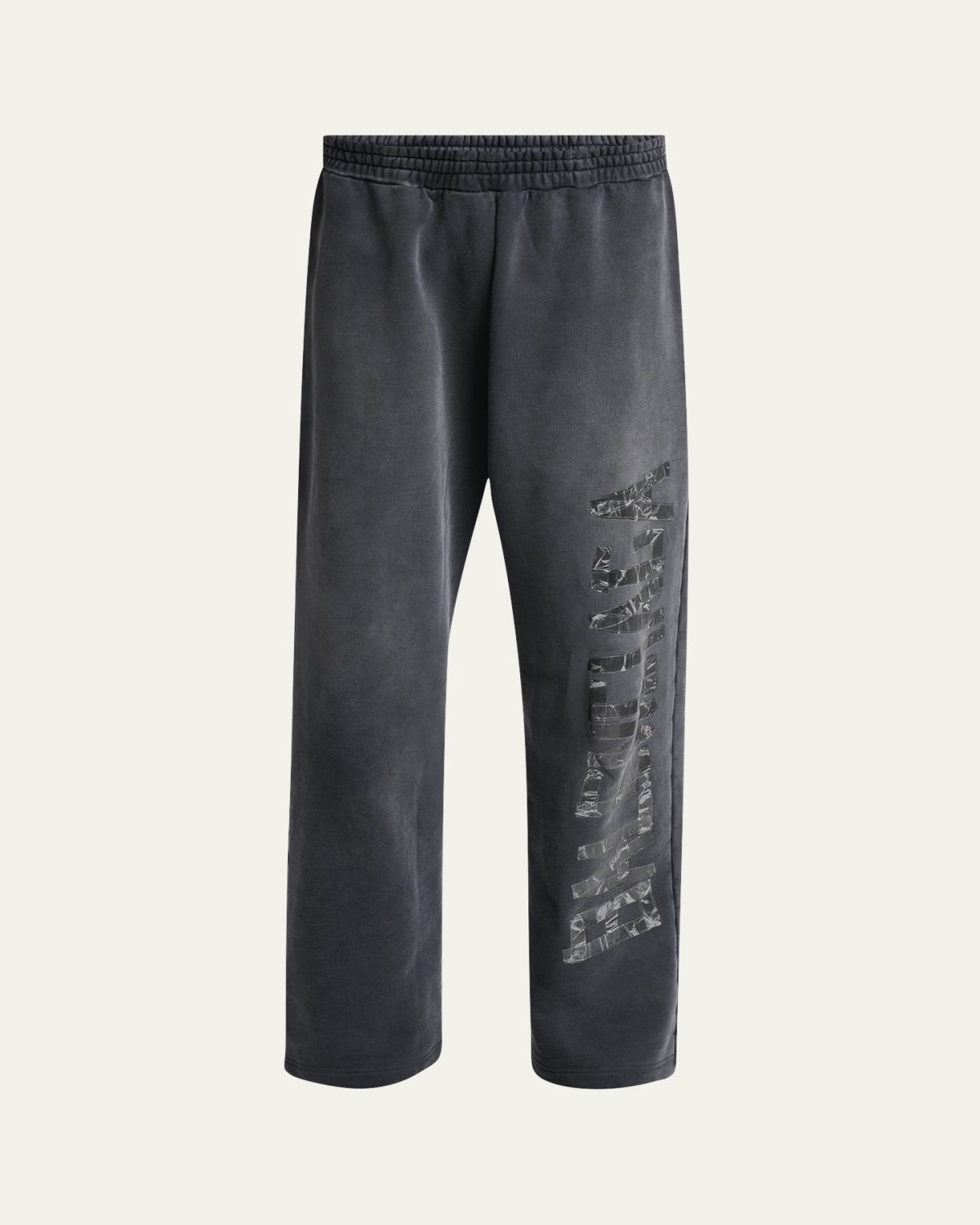 Balenciaga Men's Faded Terry Logo Tape Relaxed-Fit Sweatpants