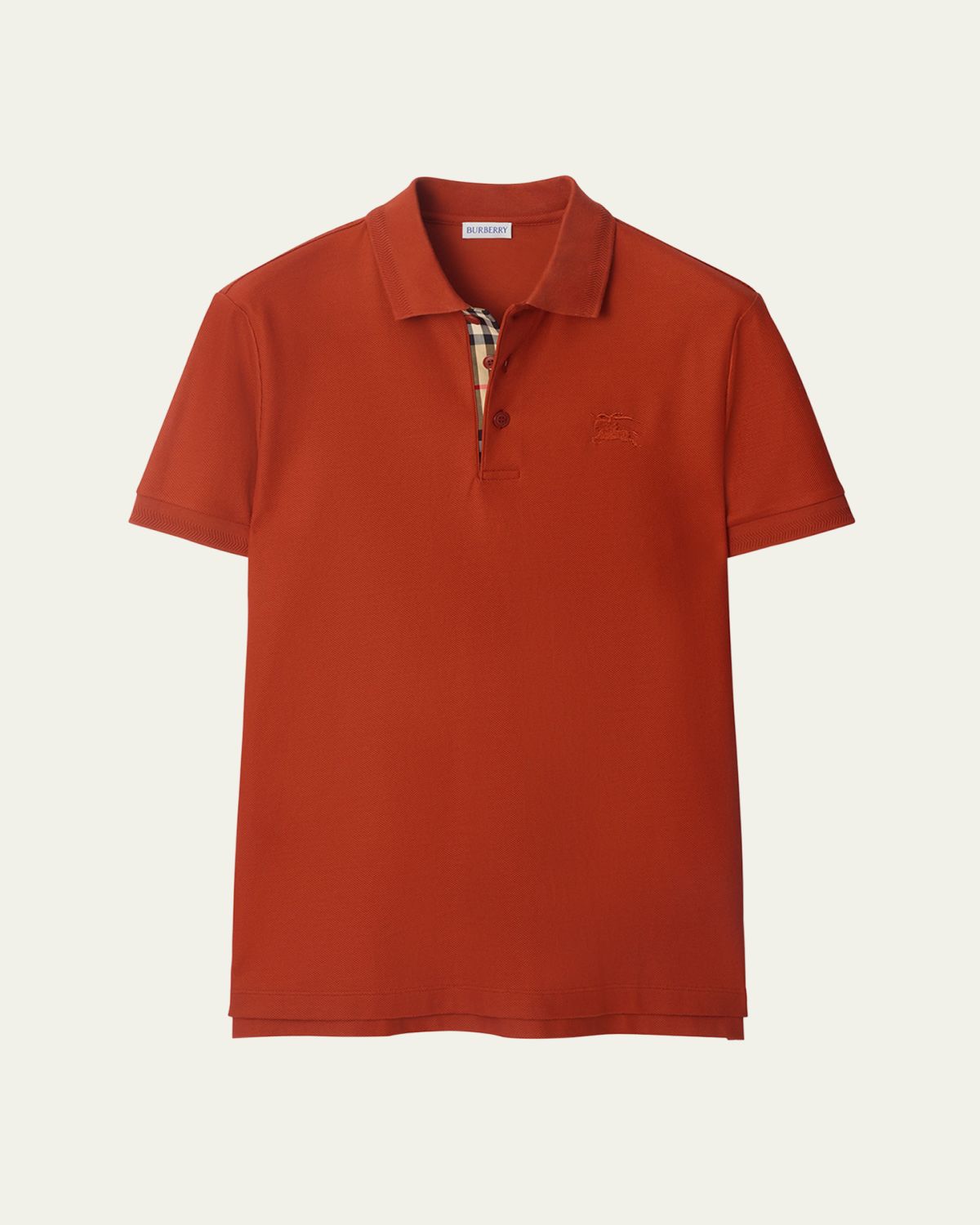 Burberry Men's Eddie Pique Check-Placket Polo Shirt