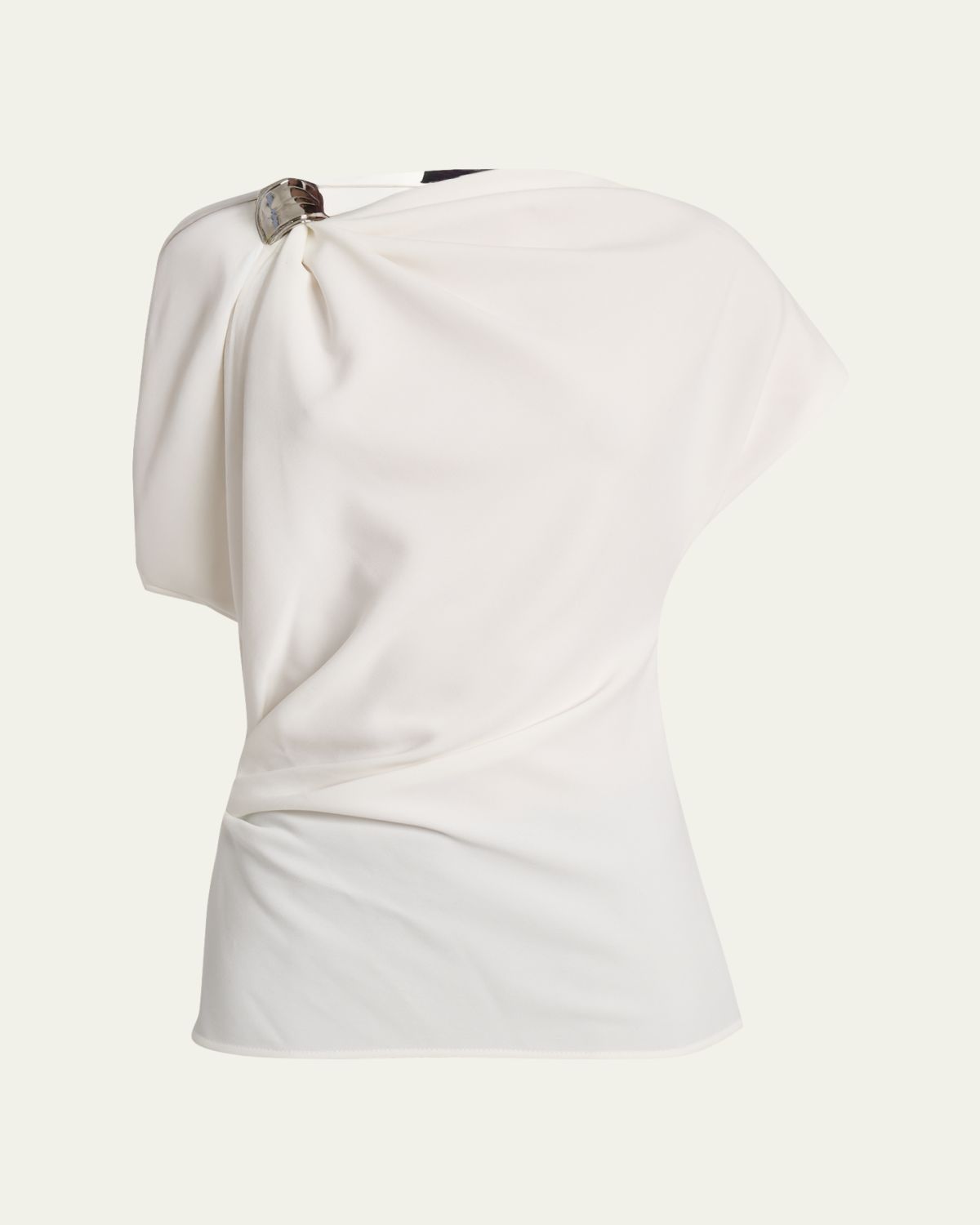 Proenza Schouler Malika Draped Short-Sleeve Top