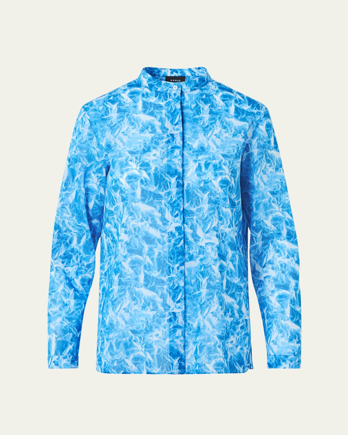 Akris Whitecaps Cotton Voile Button-Front Blouse