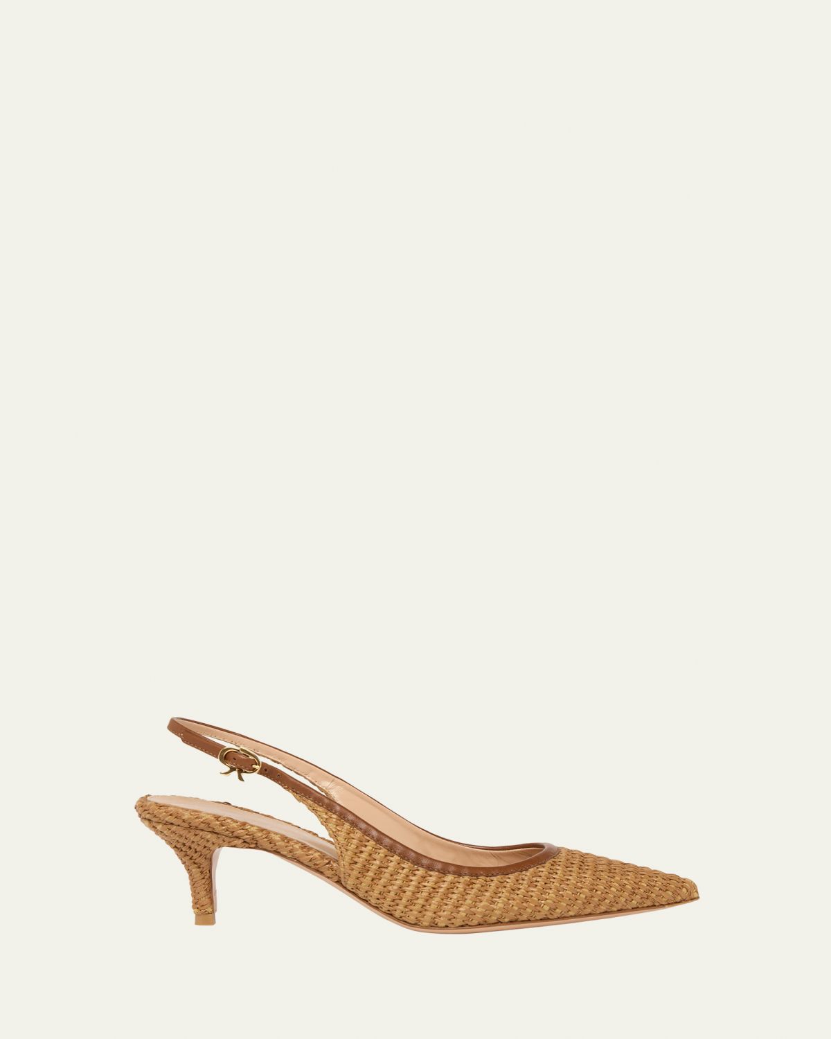 Gianvito Rossi Marbella Raffia Slingback Pumps