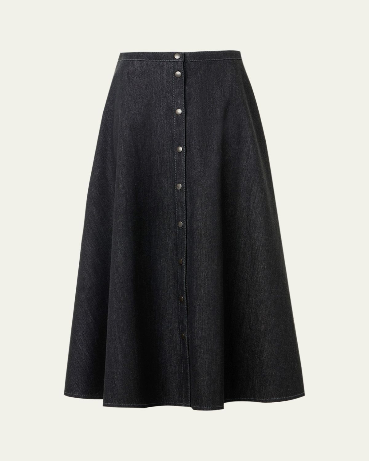 Akris punto Stretch Denim Button-Front Midi-Skirt