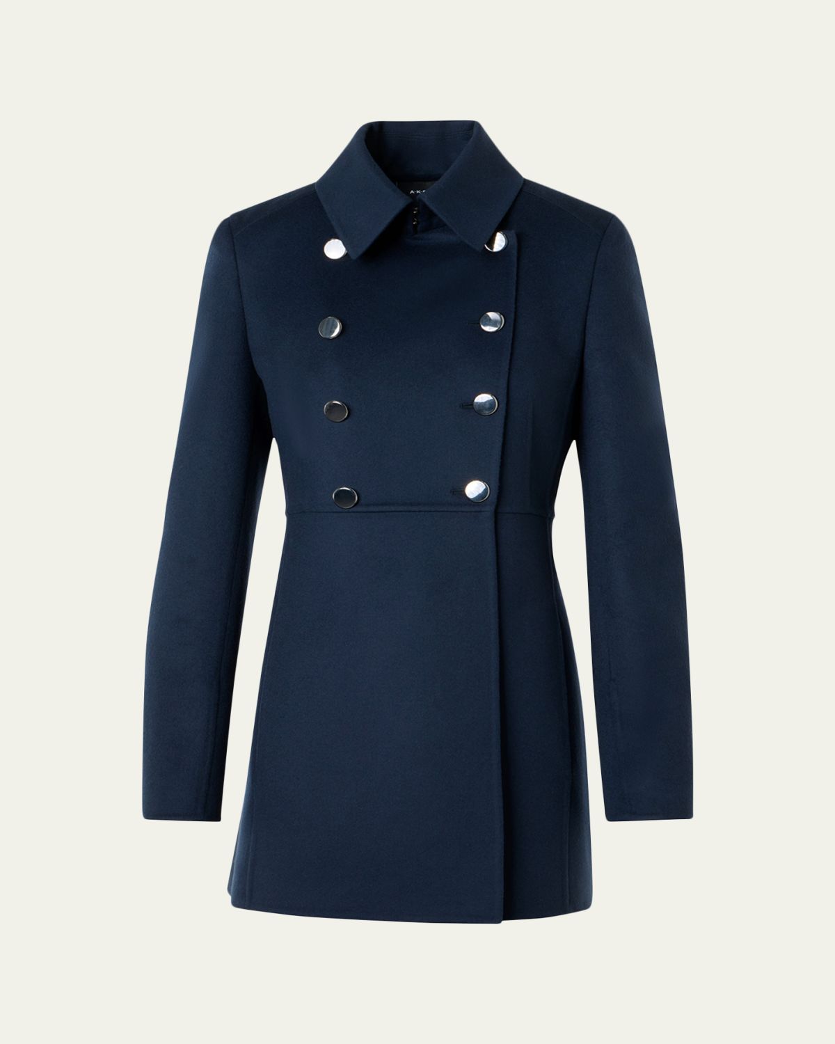 Akris Iva Double-Breasted Wool Redingote Coat