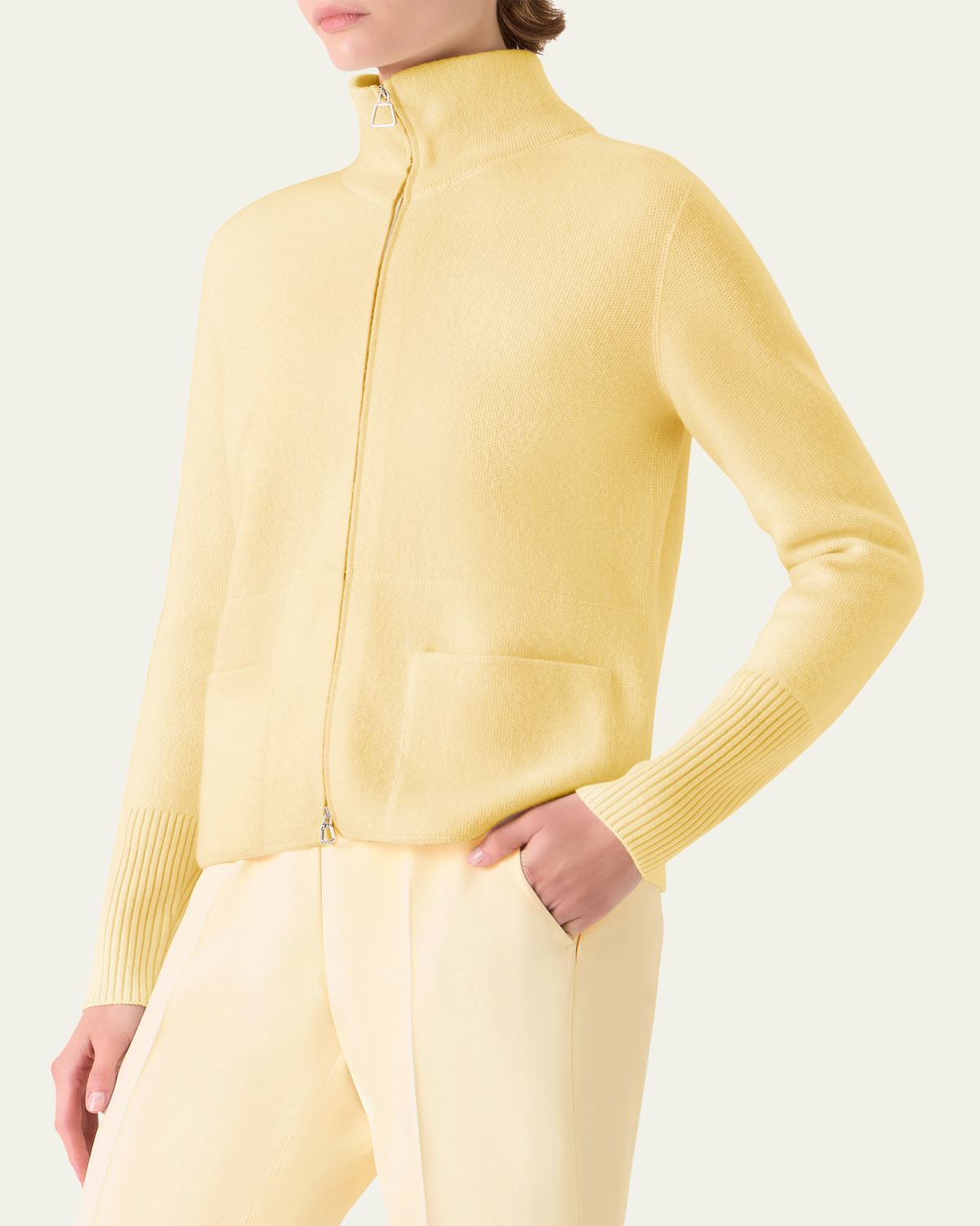 Akris Cashmere Pique Knit Cardigan Sweater | Thumbnail 4