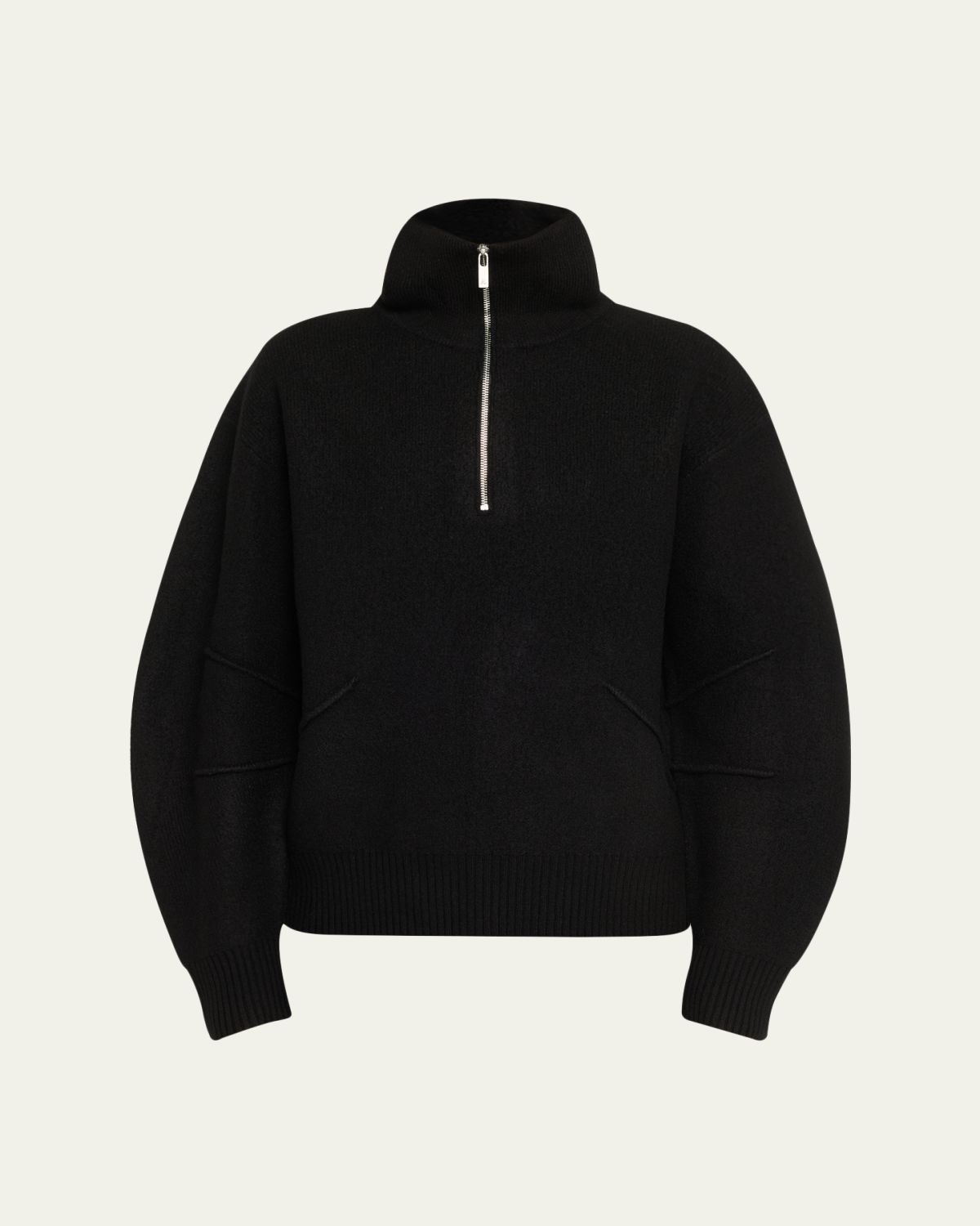 Helmut Lang Boiled Wool Half-Zip Sweater