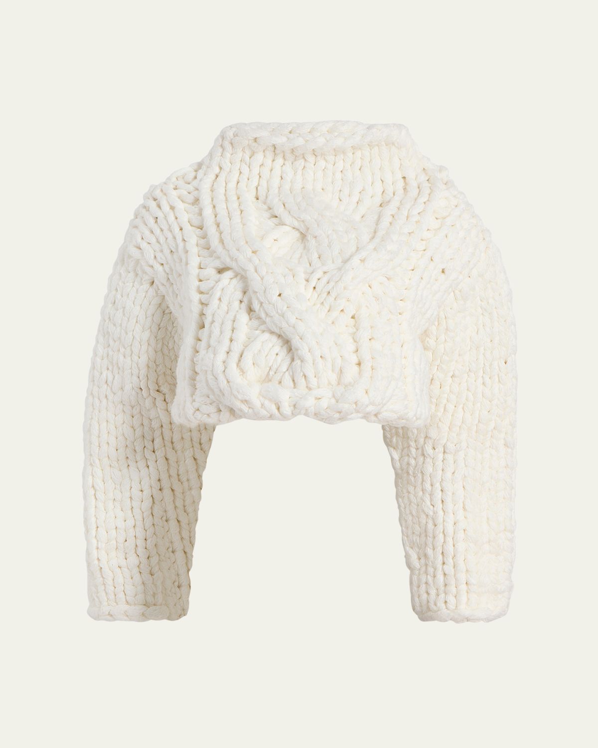 Khaite Ninel Oversized Cable-Knit Crop Sweater