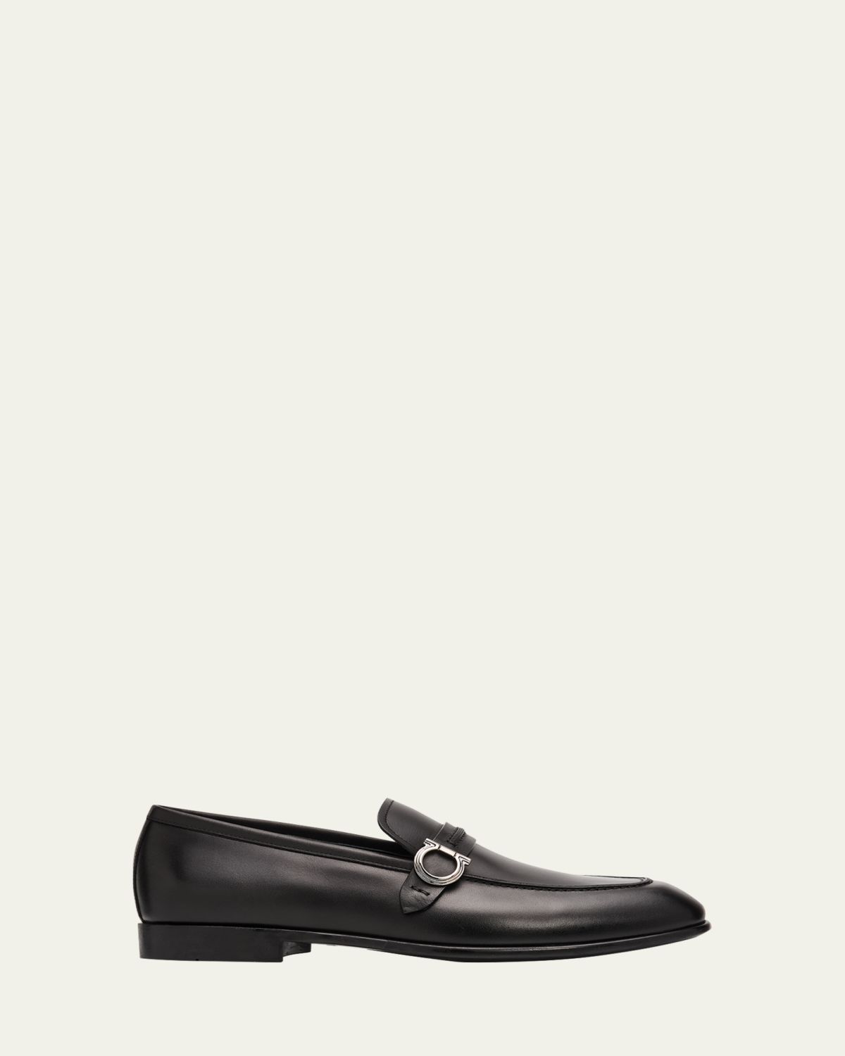 Ferragamo Men's Terence Calfskin Gancini Saddle-Strap Loafers