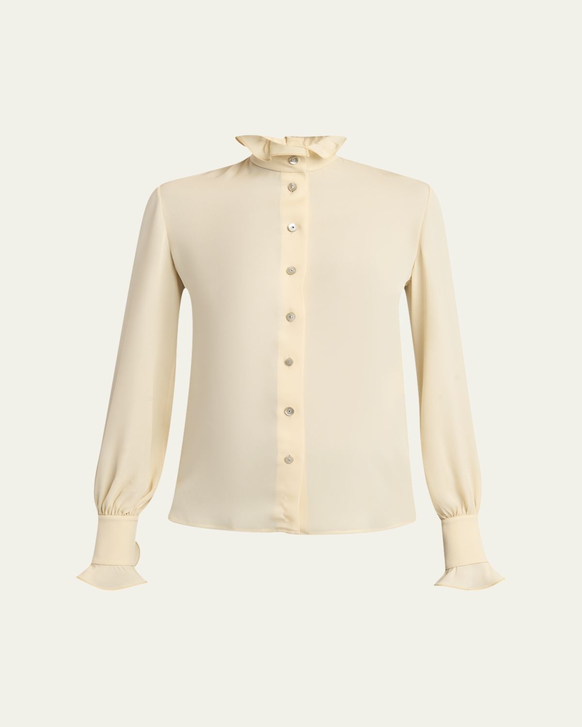 Valentino Garavani Georgette Button-Front Blouse