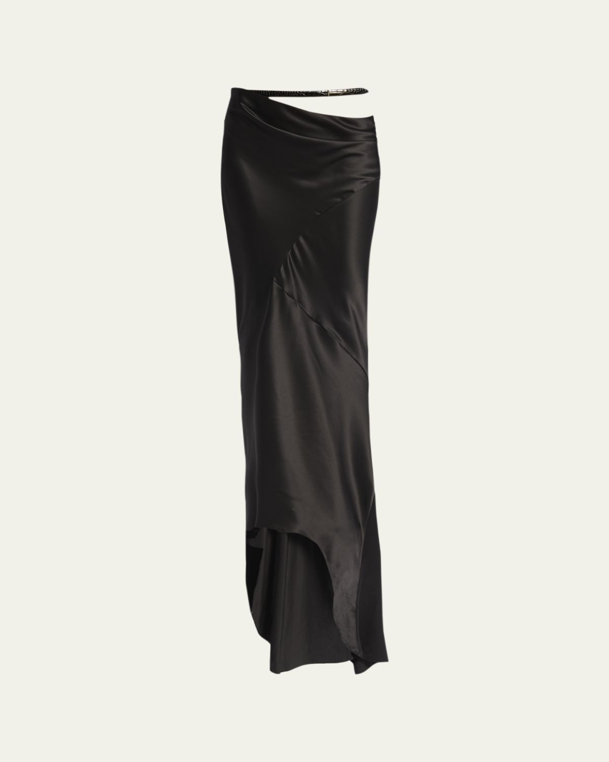 TOM FORD Asymmetric Satin Maxi Skirt With Train