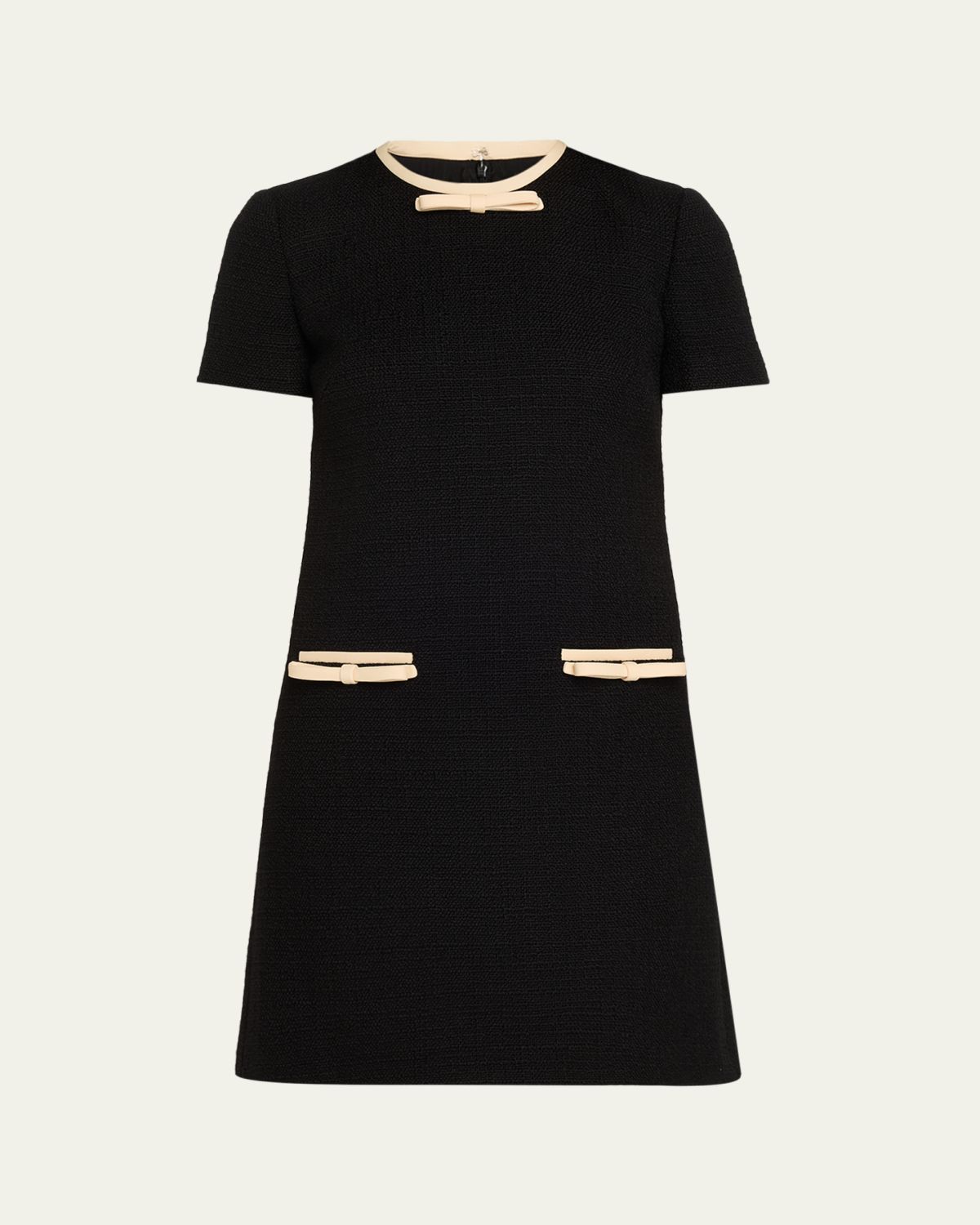 Valentino Garavani Bow Wool-Blend Tweed Mini Dress