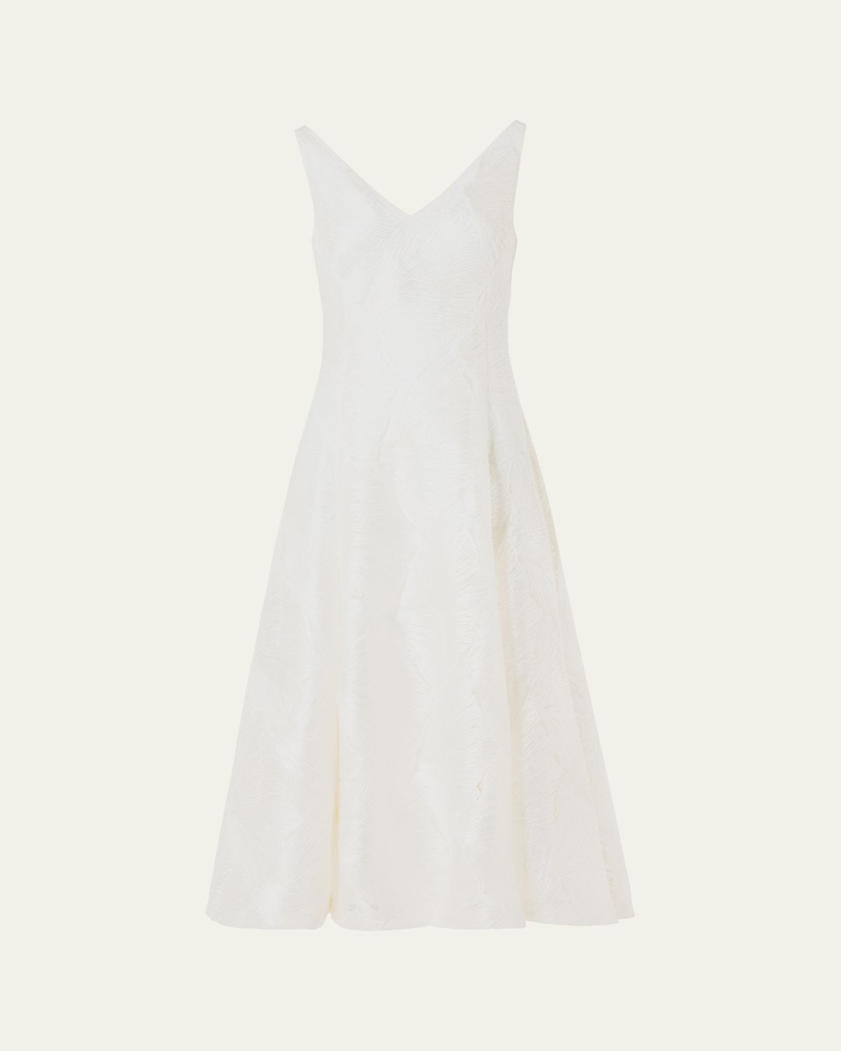 Akris Lacquered Sea Faille Sleeveless Midi Dress