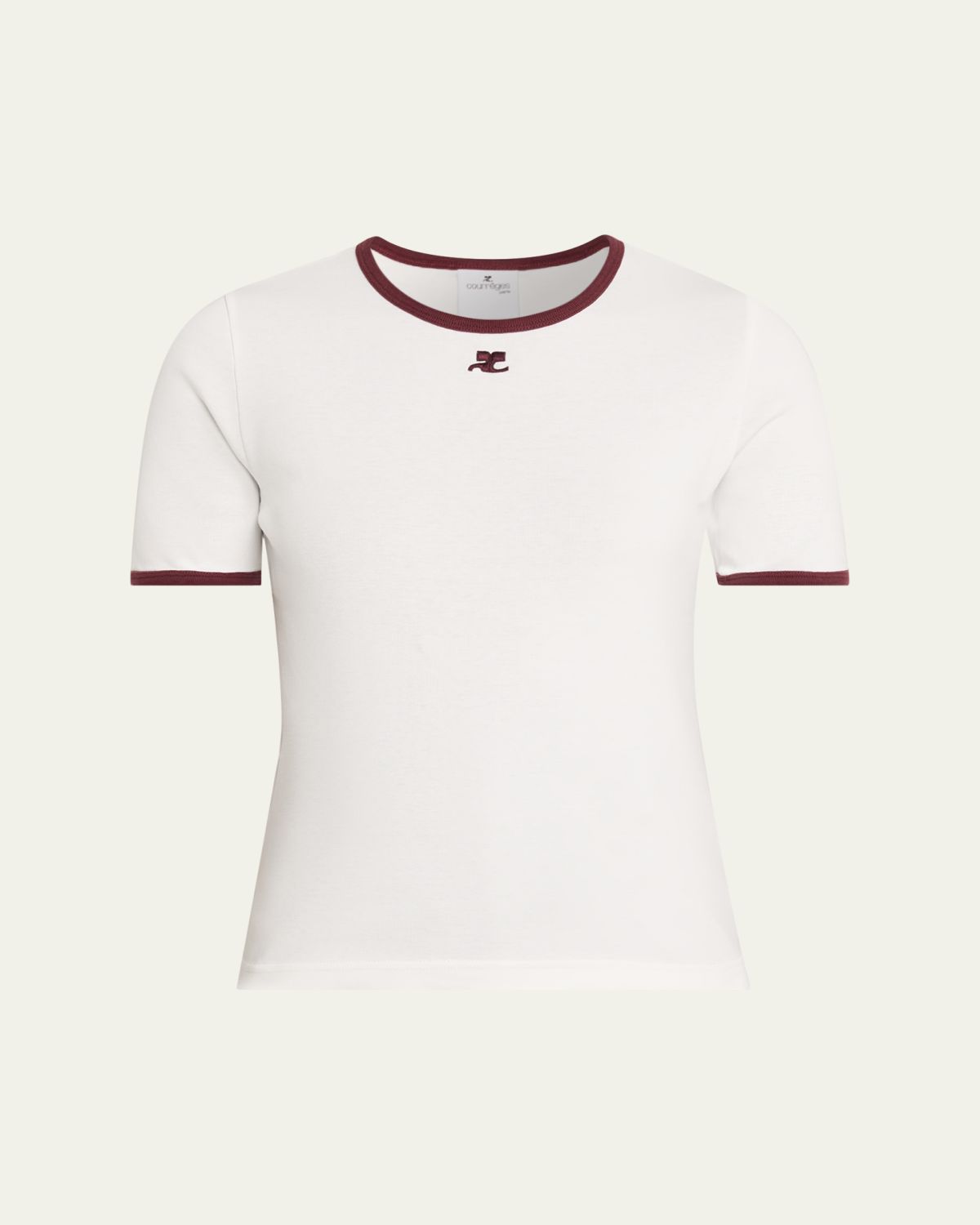 Courreges Contrast Trim Short-Sleeve T-Shirt