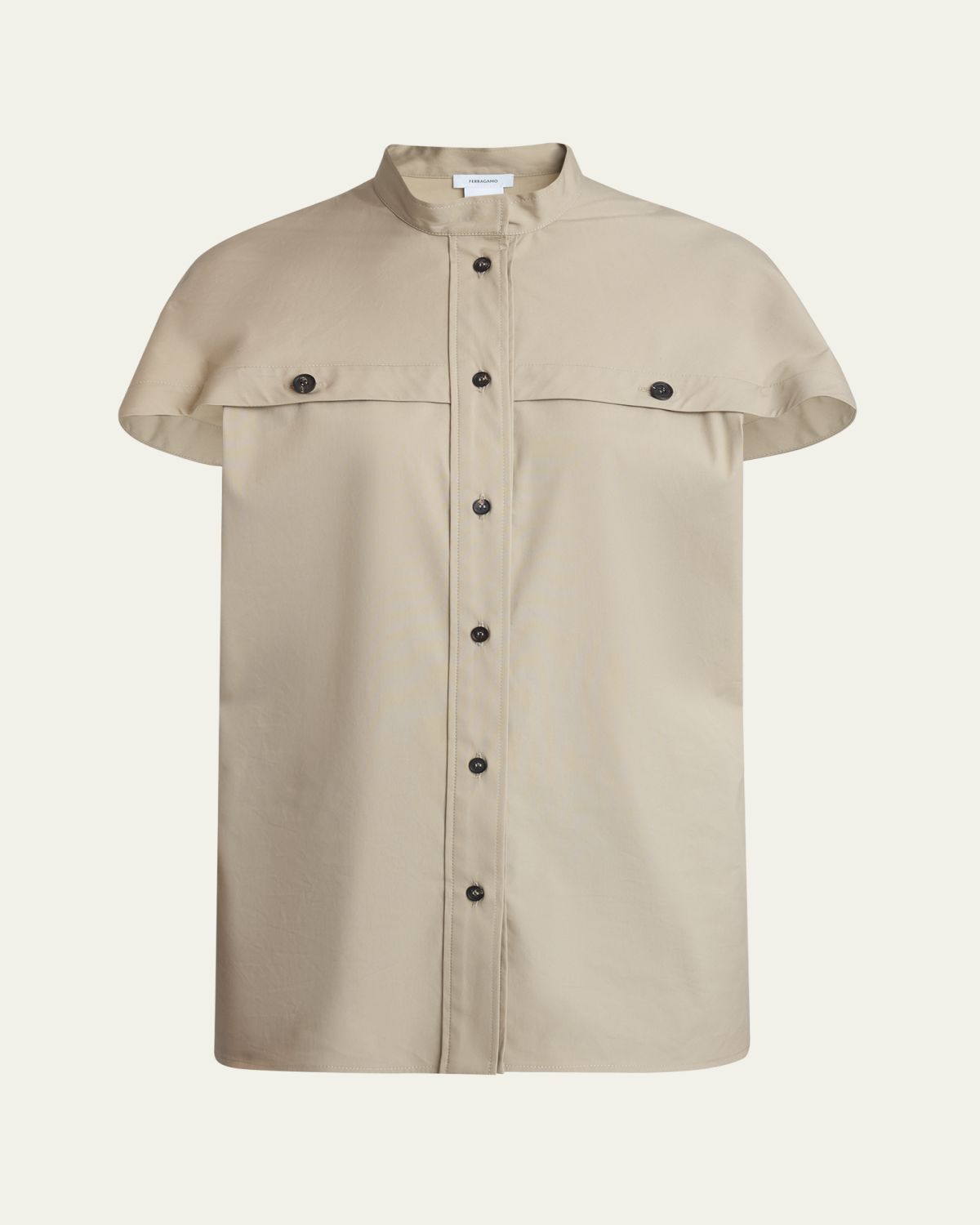 Ferragamo Organic Stretch Short-Sleeve Utility Shirt