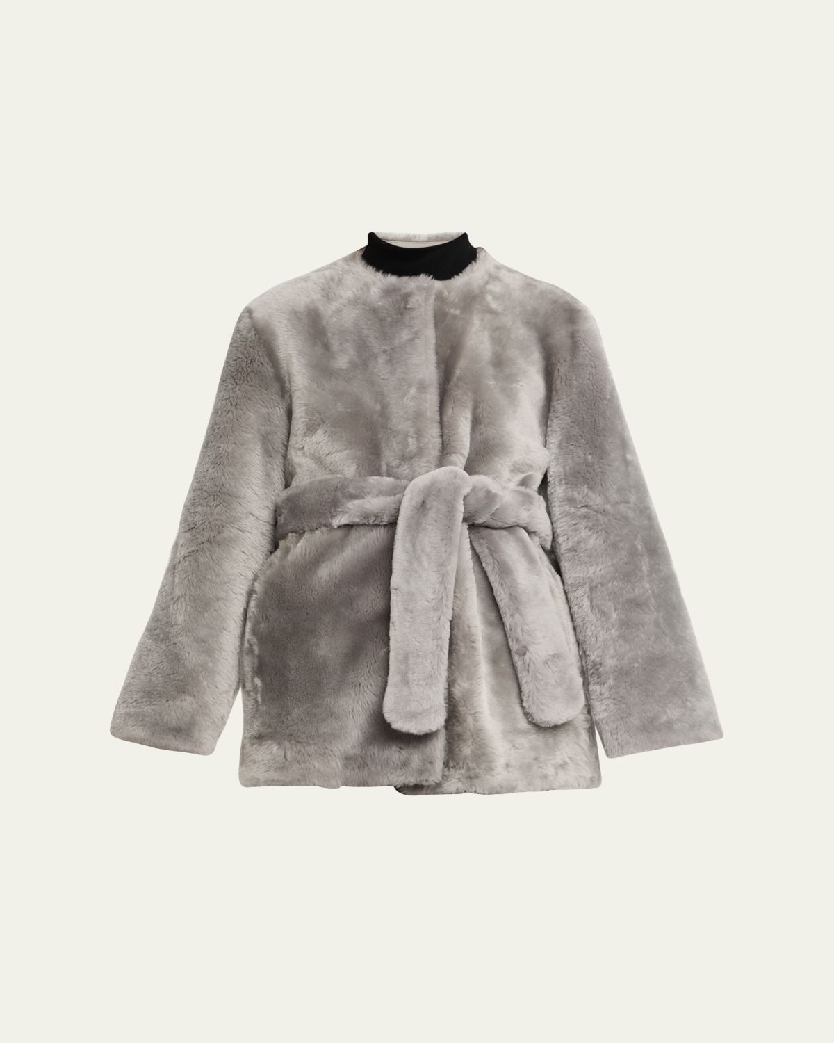 Toteme Plush Shearling Belted Coat