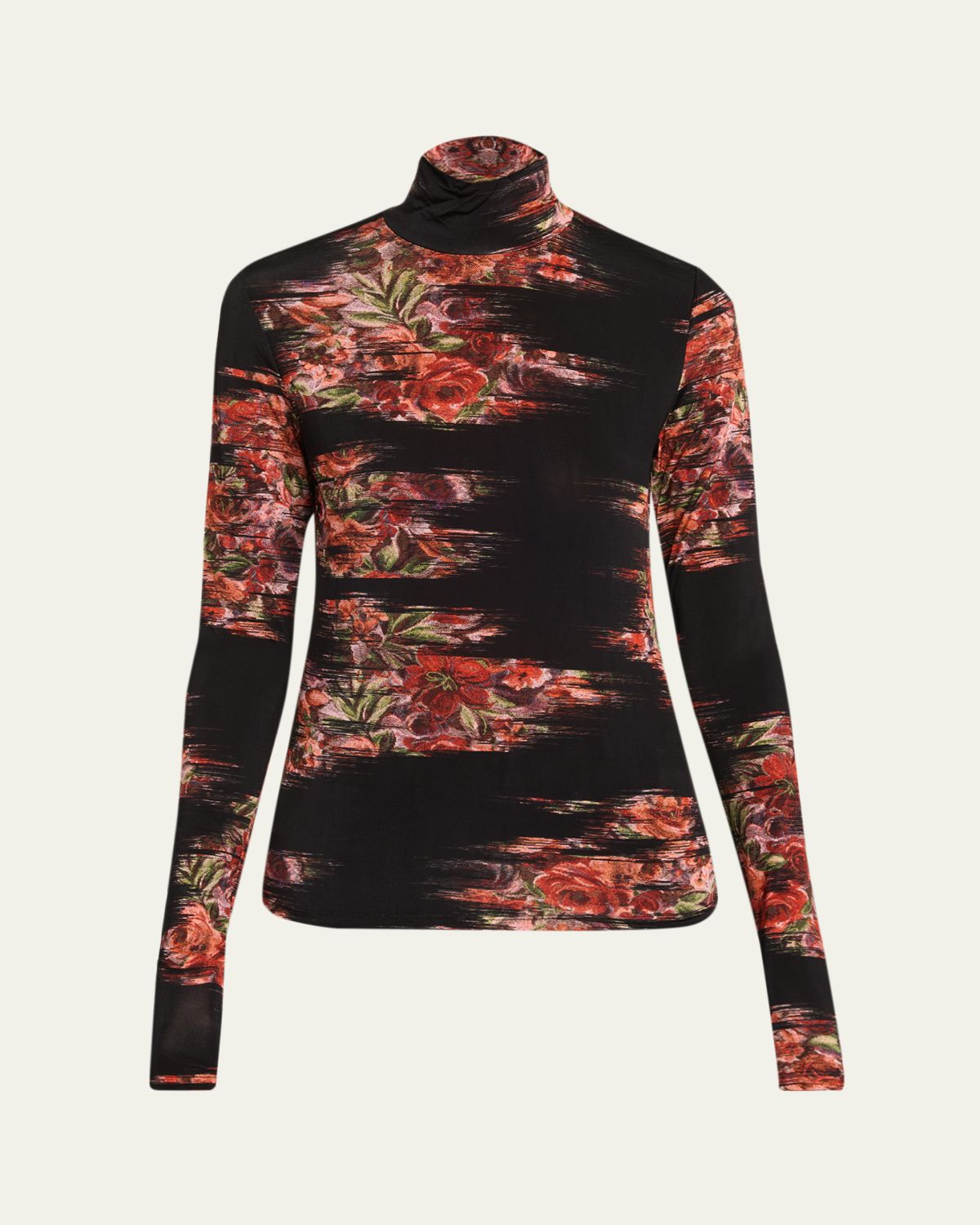 Ganni Floral Print Jersey Turtleneck | Thumbnail 6