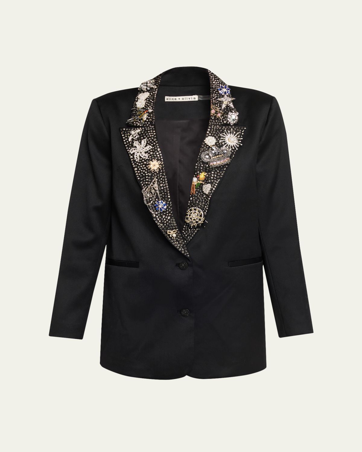 Alice + Olivia Elna Embellished Longline Blazer