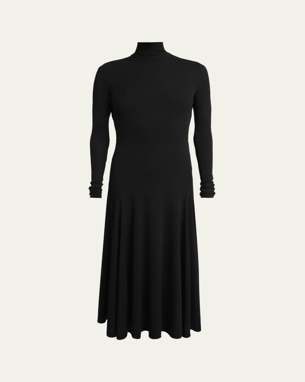 ALAIA Heart Cutout Turtleneck Long-Sleeve Maxi Dress