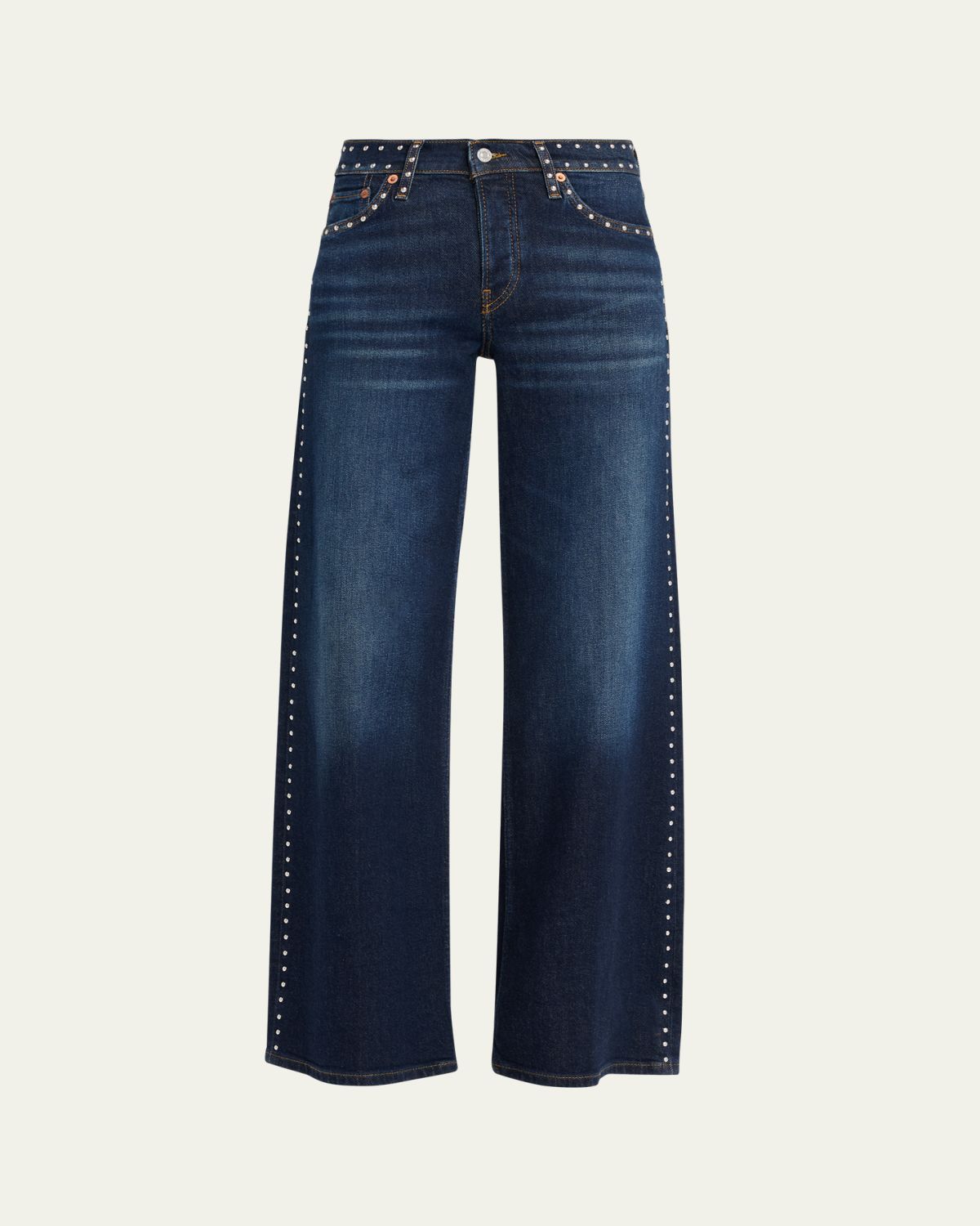 RE/DONE Studded Mid-Rise Jeans