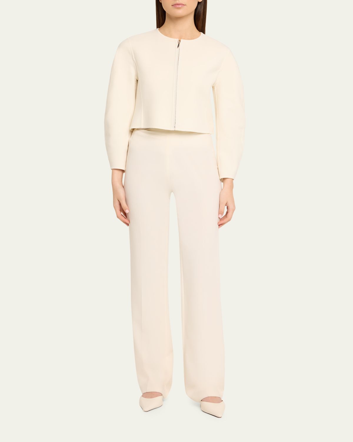 Akris Harriet Wool Crepe Crop Jacket | Thumbnail 2 Akris Harriet Wool Crepe Crop Jacket | Thumbnail 2
