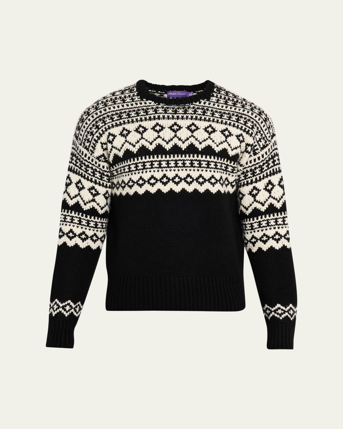 Ralph Lauren Purple Label Men's Cashmere Fair Isle Intarsia Crewneck Sweater