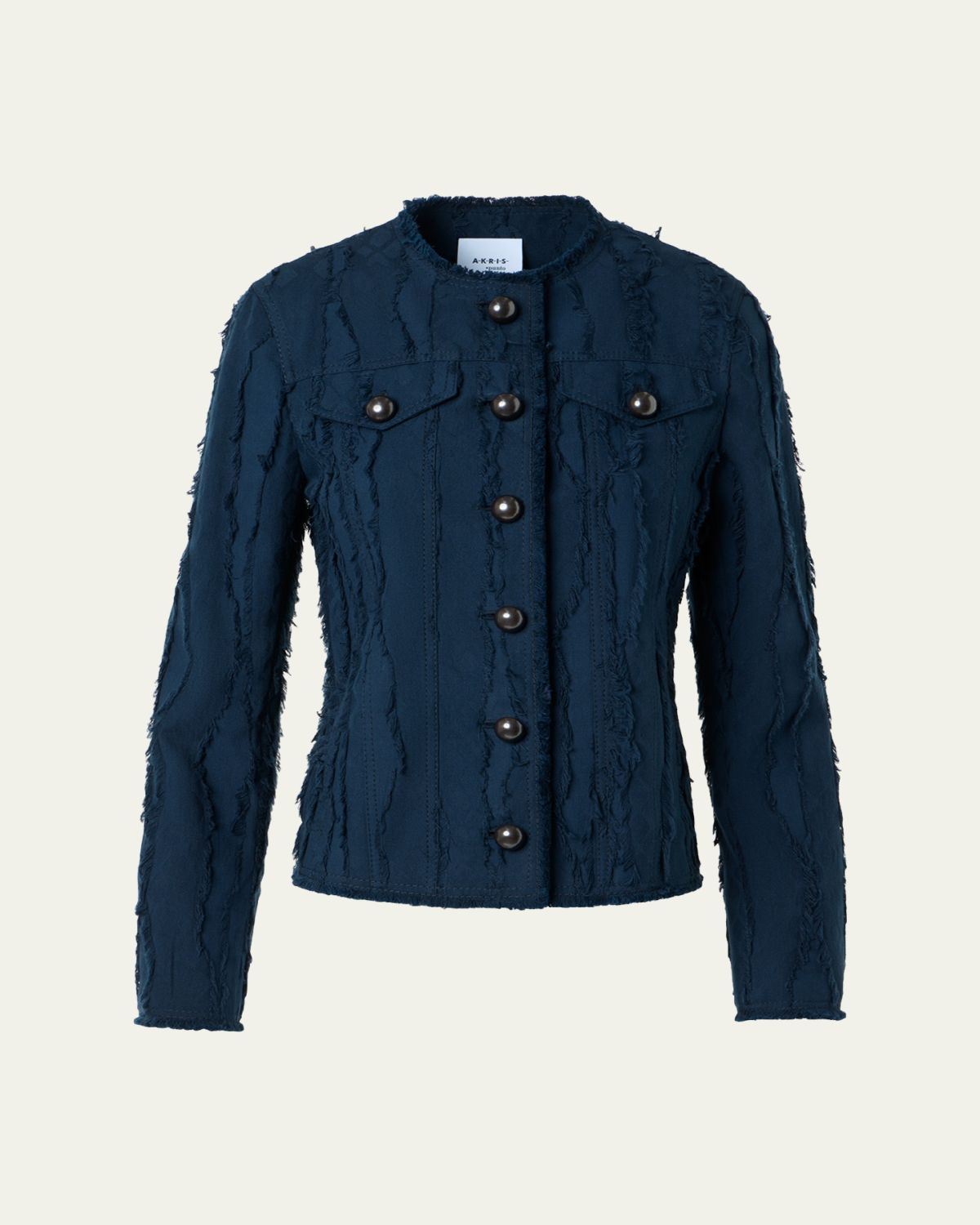 Akris punto Fringed Wave Cotton Jacquard Jacket