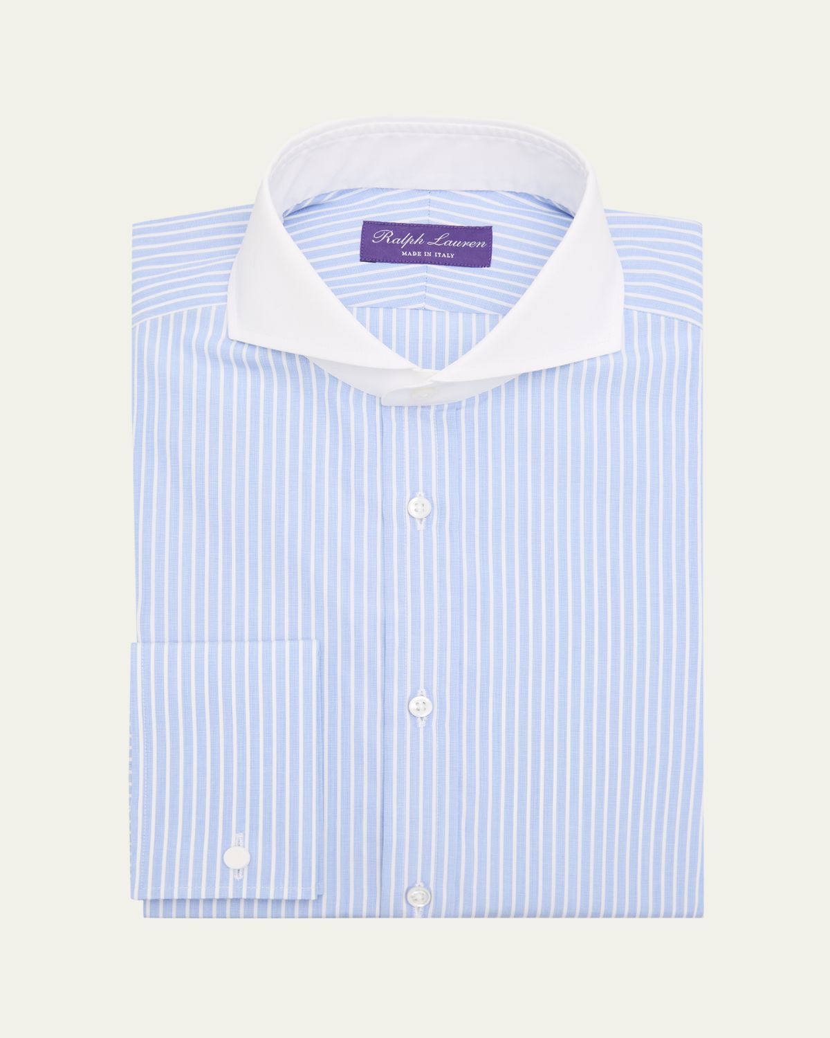 Ralph Lauren Purple Label Men's Striped End-On-End Cotton Dress Shirt