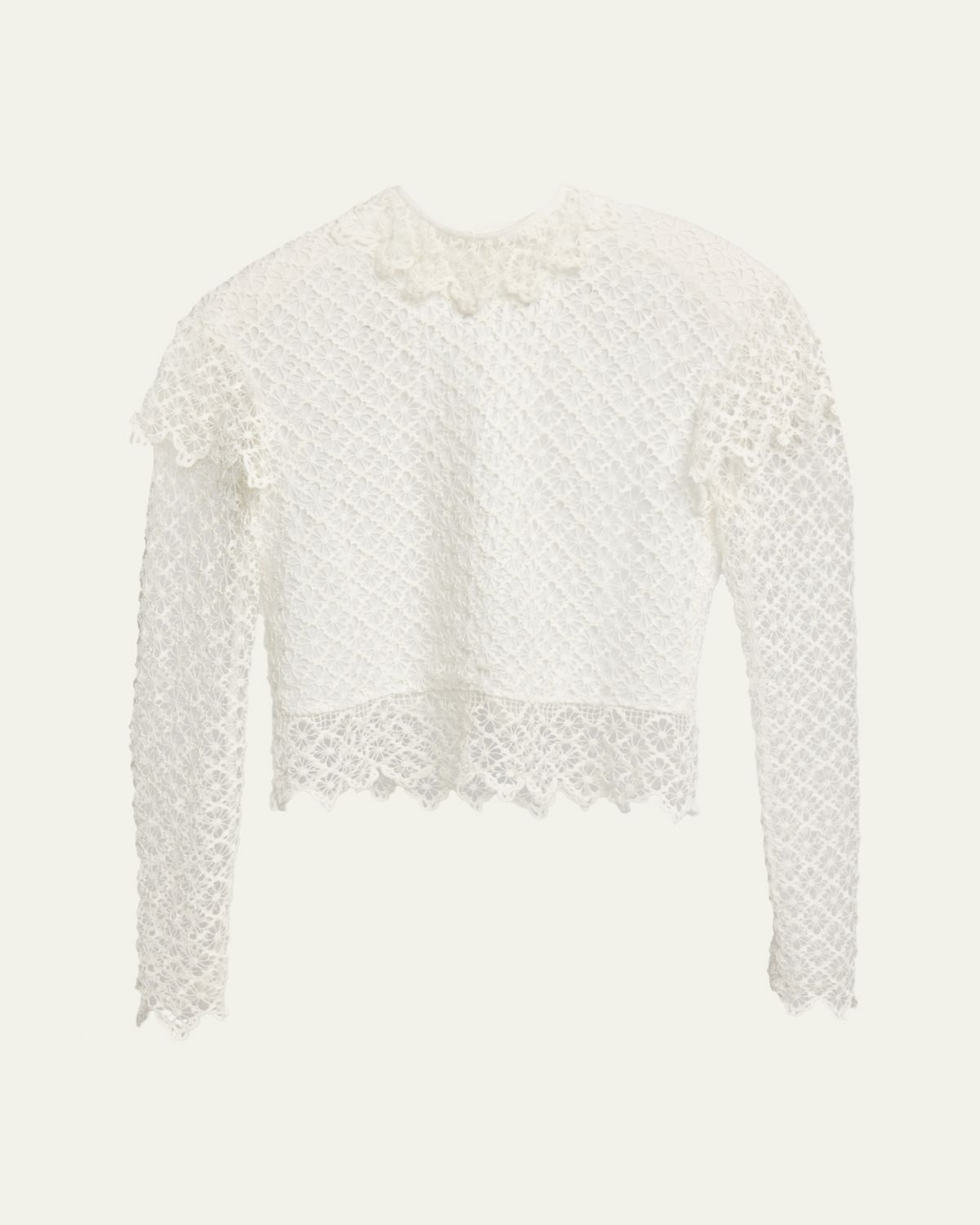 Isabel Marant Ludivine Mock-Neck Cotton Lace Top
