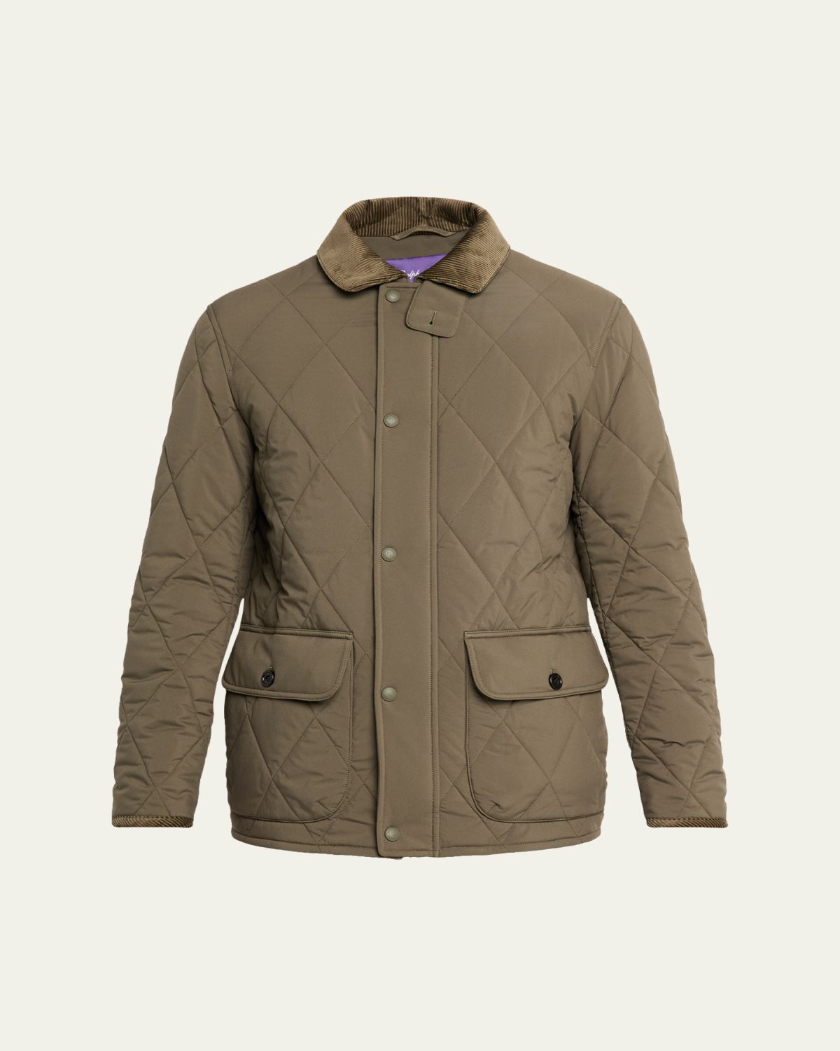 Ralph Lauren Purple Label Men's Carleton Corduroy-Collar Quilted Down Jacket