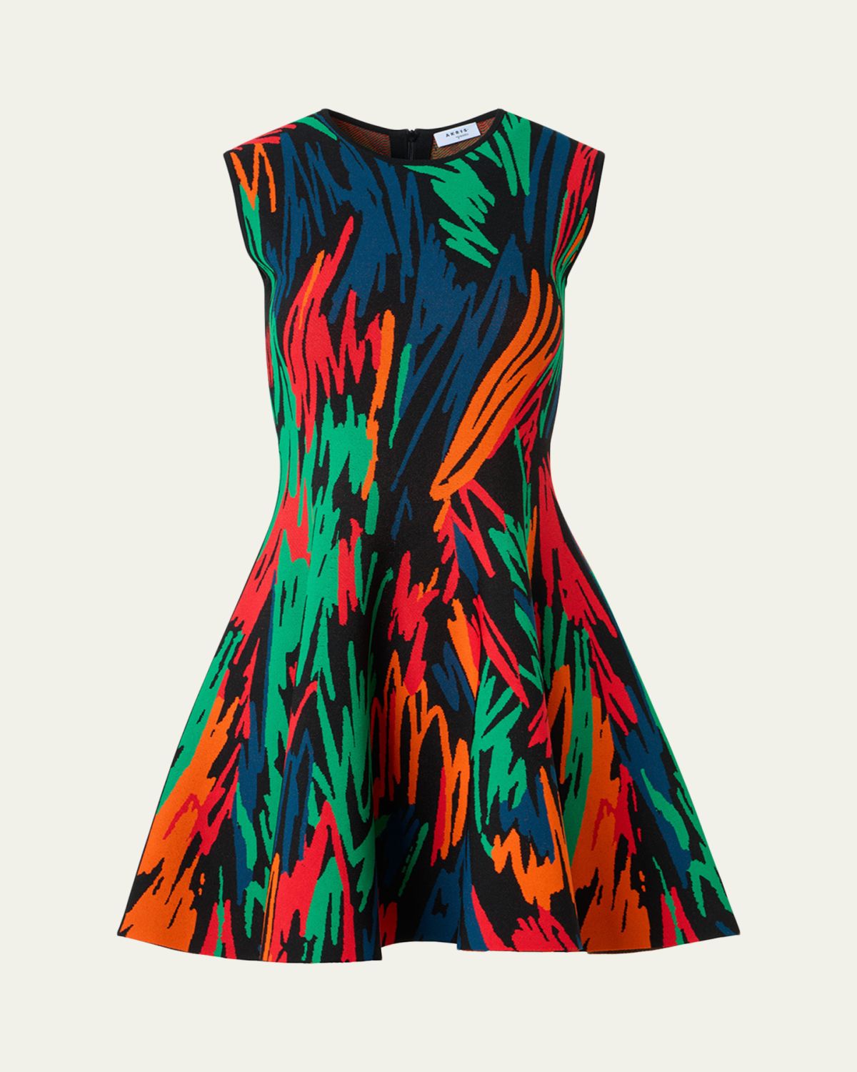 Akris punto Scribble Jacquard Knit Sleeveless Mini Dress