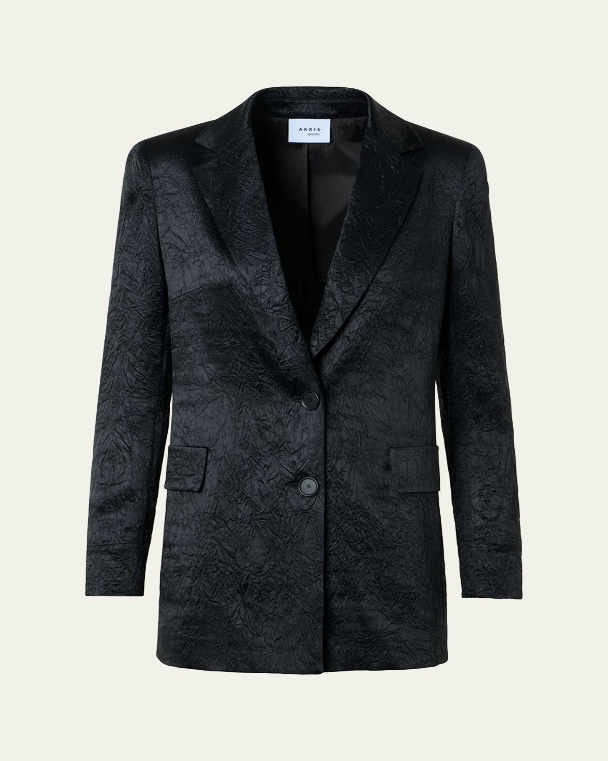 Akris punto Crinkled Satin Single-Breasted Blazer Jacket