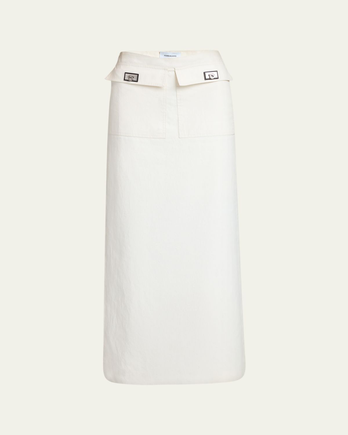 Ferragamo Turn-Lock Pocket Maxi Skirt