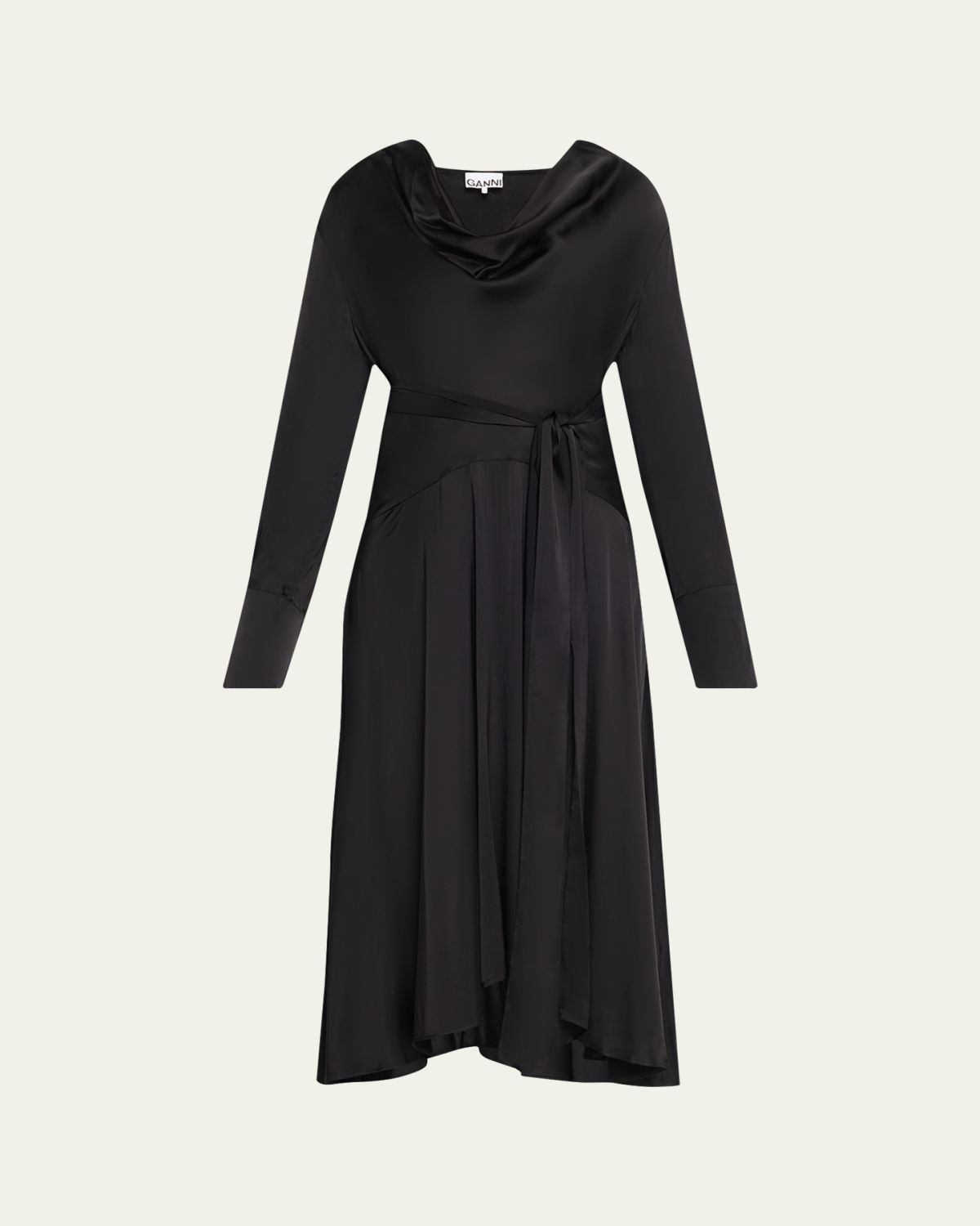 Ganni Long-Sleeve Stretch Satin Dress | Thumbnail 8 Ganni Long-Sleeve Stretch Satin Dress | Thumbnail 8