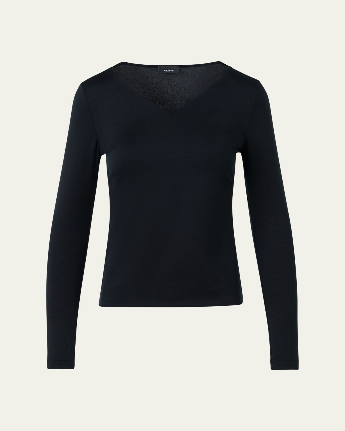 Akris V-Neck Jersey Long-Sleeve T-Shirt