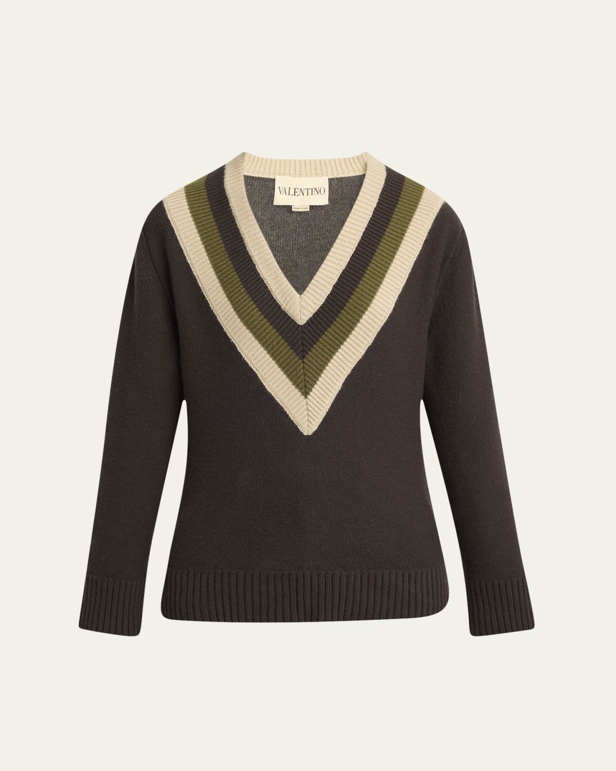 Valentino Garavani Maglia Striped Wool Sweater