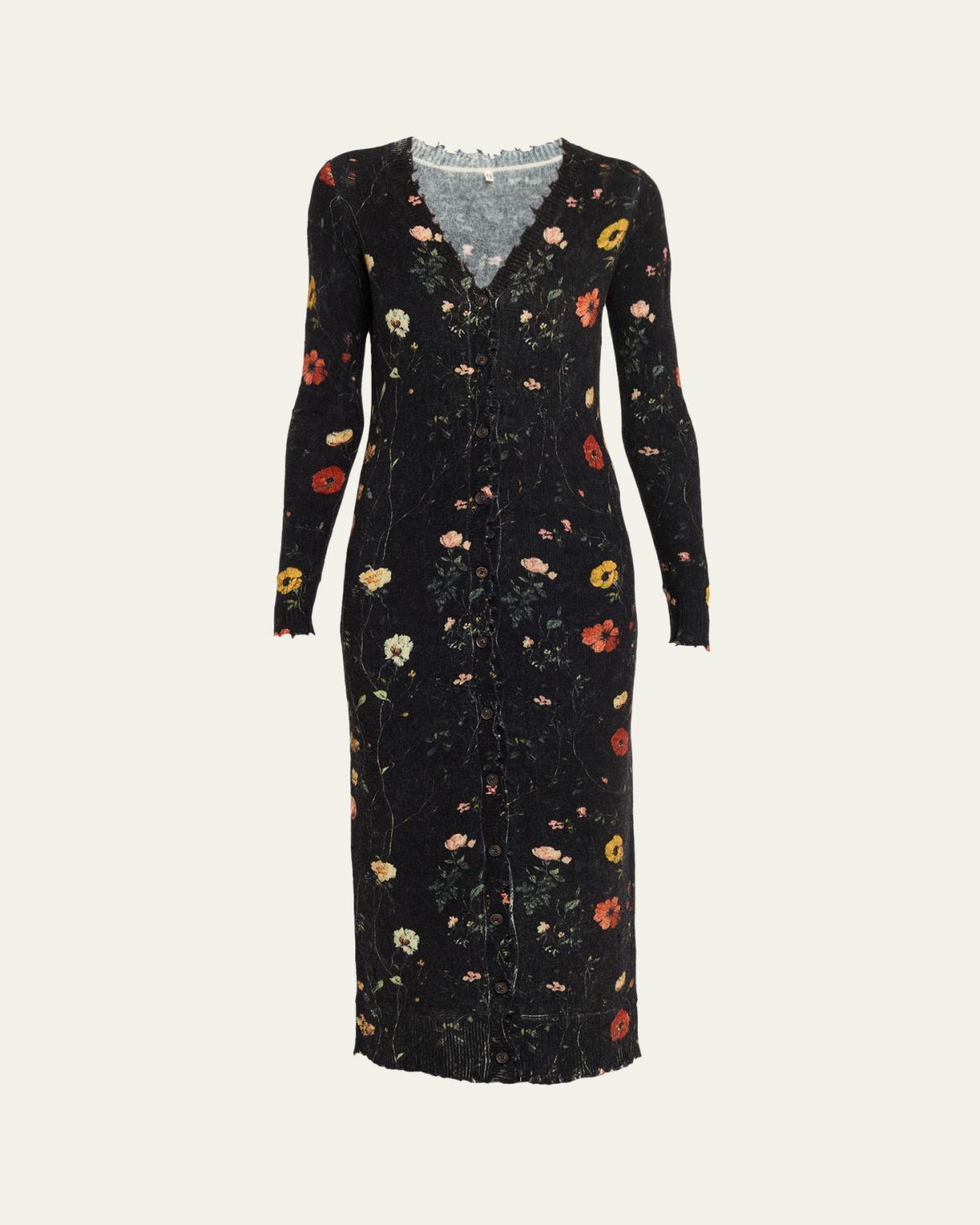 R13 Long Floral Wool Cardigan