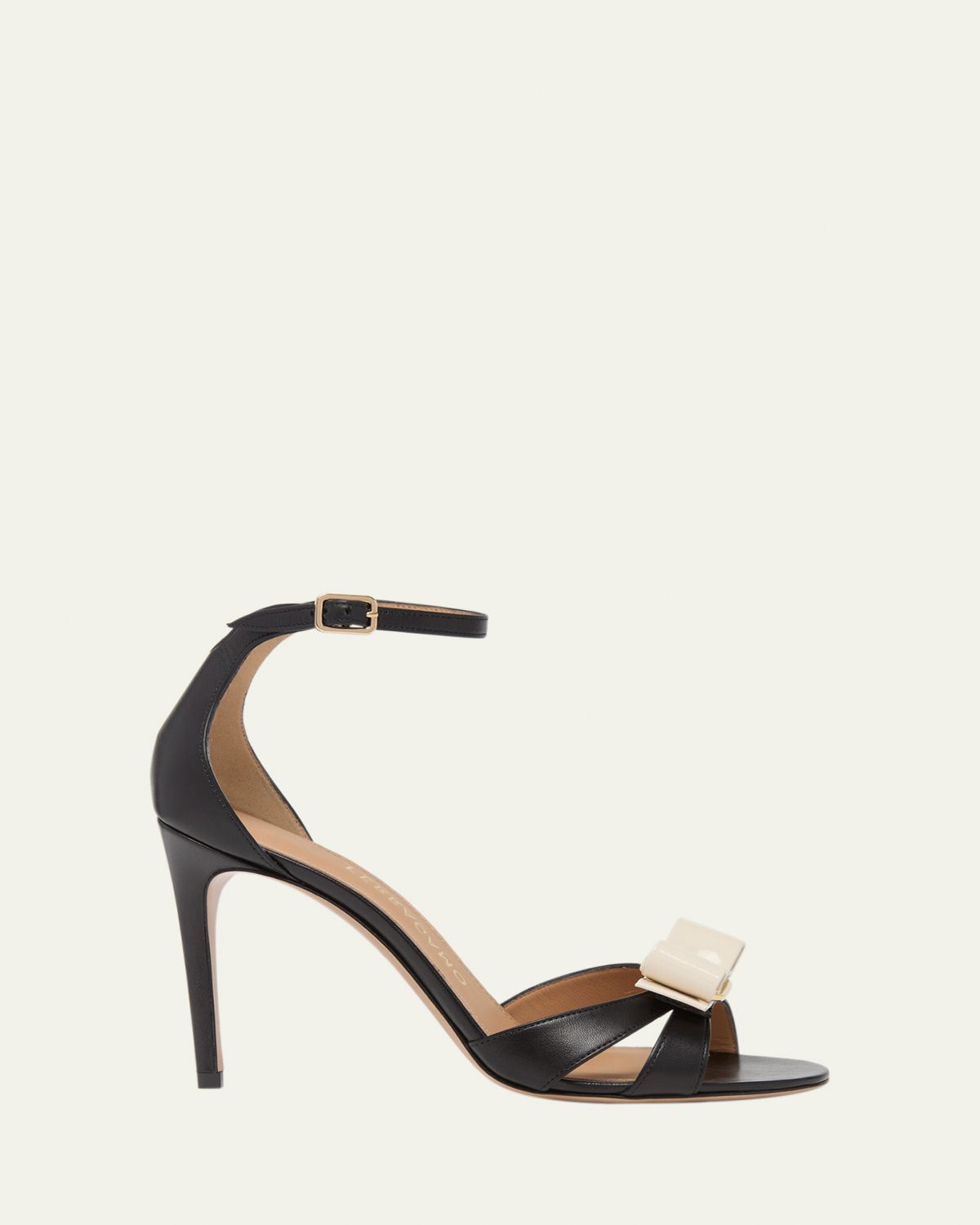 Ferragamo 95mm Roxy Vara Leather Bow Ankle-Strap Sandals