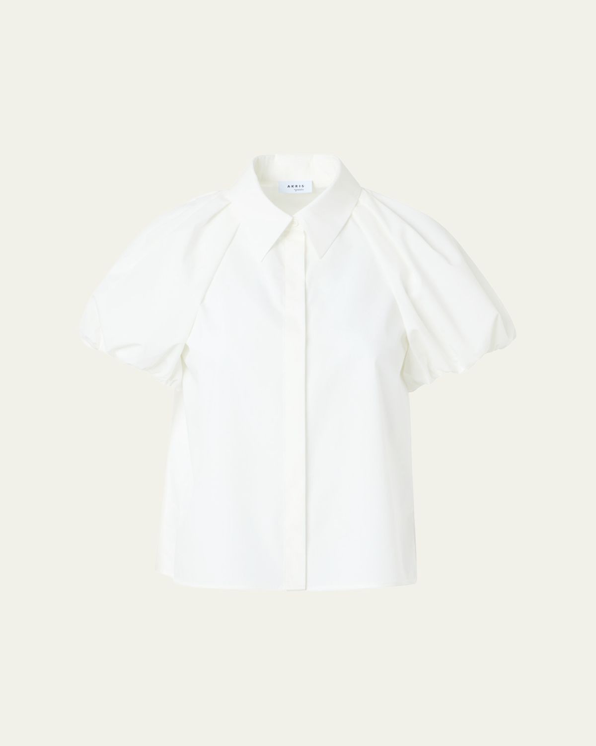 Akris punto Cotton Poplin Puff-Sleeve Shirt